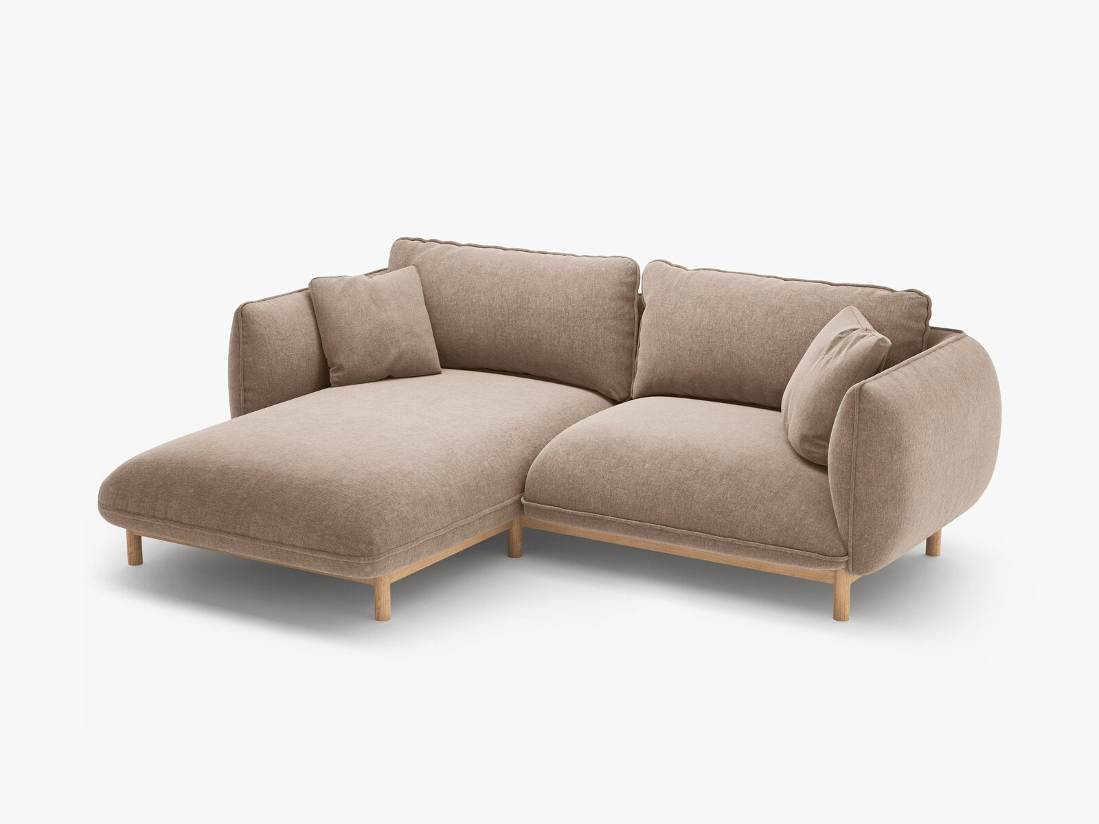 Micadoni Ada Ecksofa 3-Sitzer Links Strukturierter Stoff Wind Sand