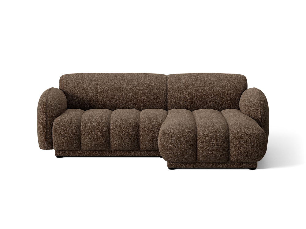 Cosmopolitan Design Ecksofa Bilbao 3-Sitzer kleine Version Boucle Miles Braun Rechts