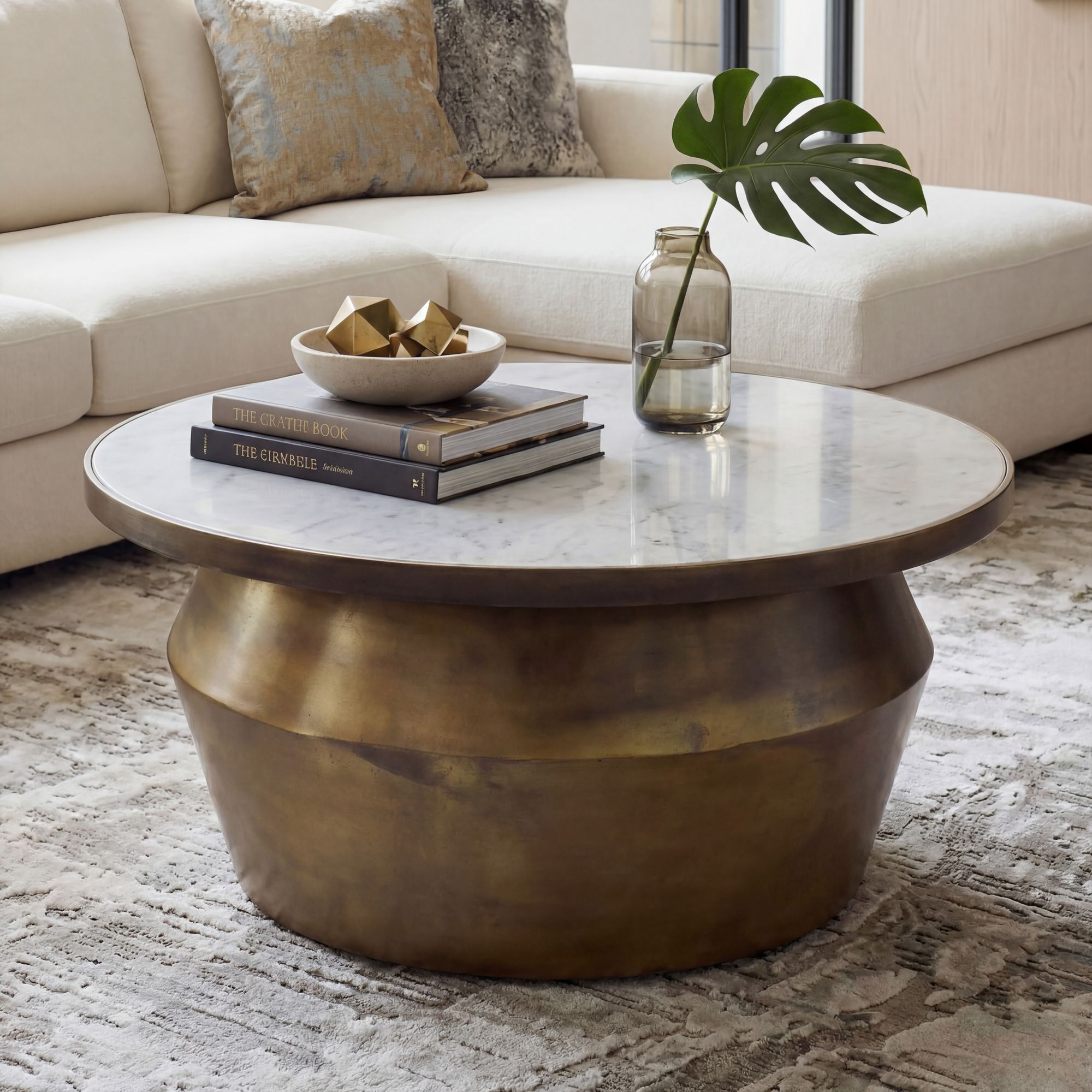 Couchtisch Sistranda Marmor Weiß Höhe 31 cm