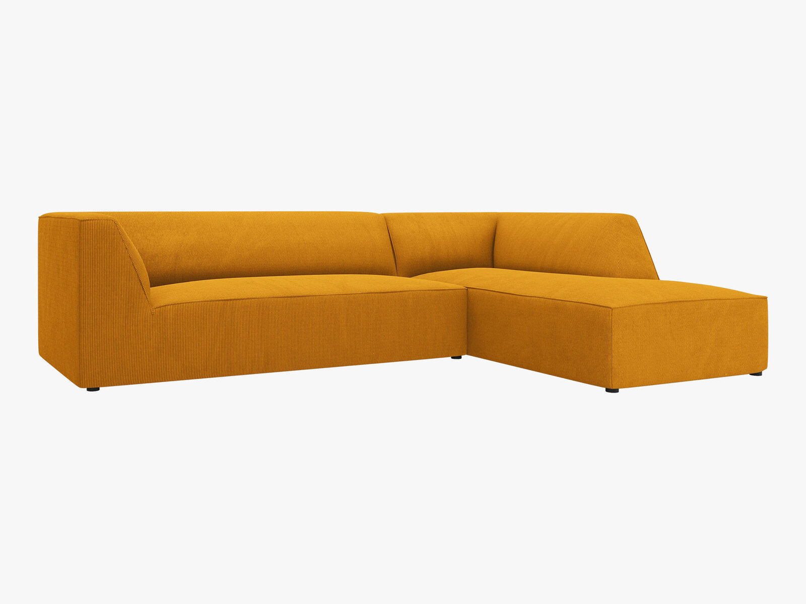 Micadoni 4-Sitzer Modular Sofa Ruby Rechts Kord Scala Gelb