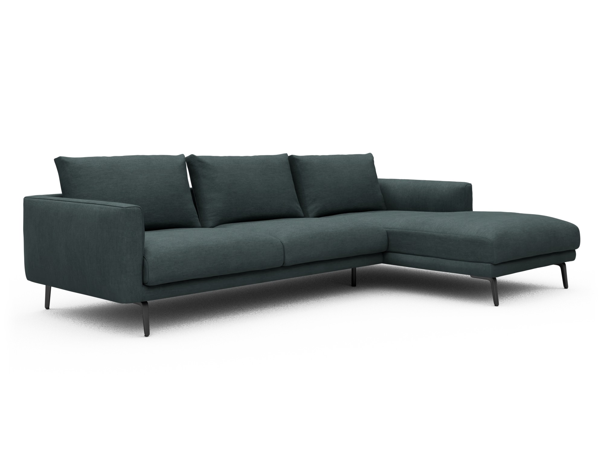 Skandi Home Ecksofa Karl Chaiselongue rechts mit 2,5-Sitzer Vivus-Blue moebelfaktor