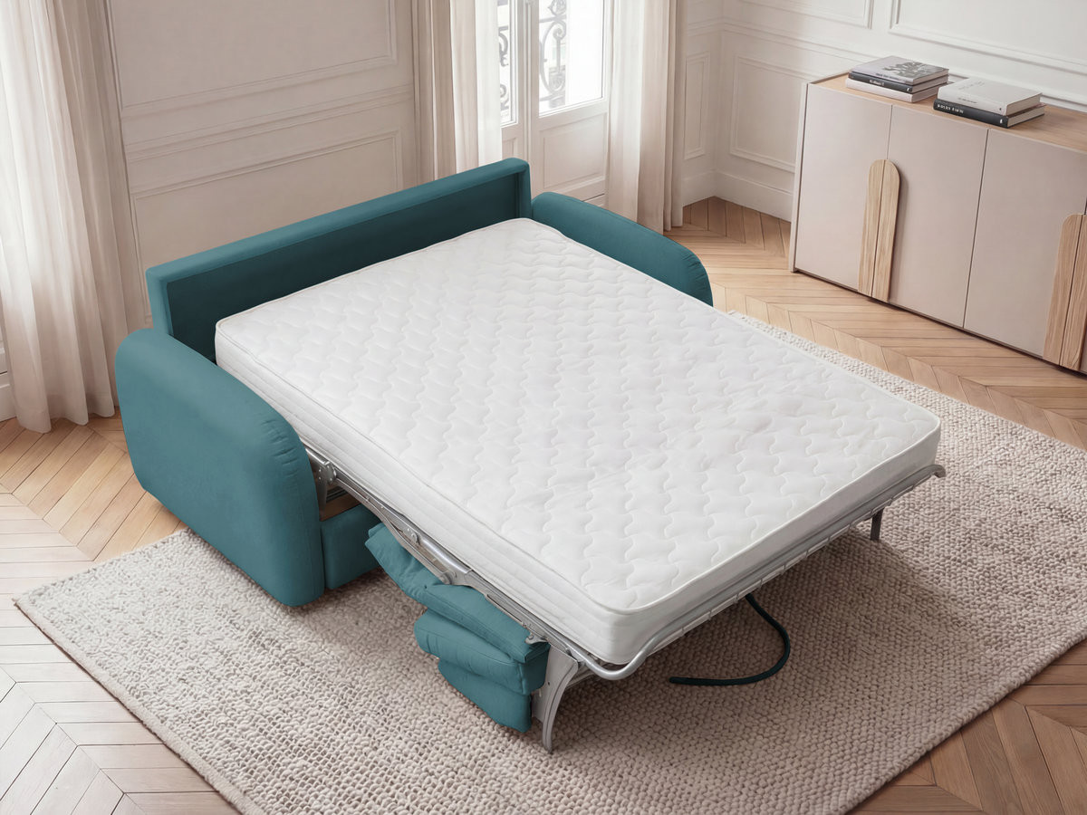 Bobochic Kenan Schlafsofa 3-Sitzer Stoff Dunkelblau, Liegefläche 160 × 196 cm