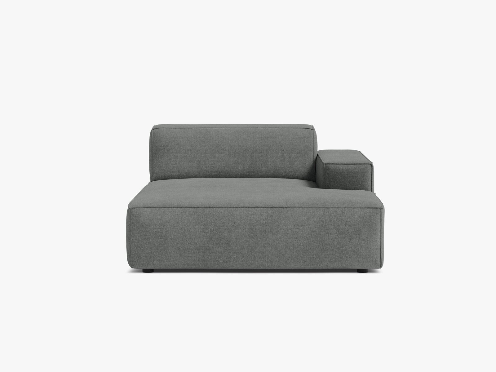 Micadoni Jodie Chaiselongue Rechts Strukturierter Stoff Liberty Grau