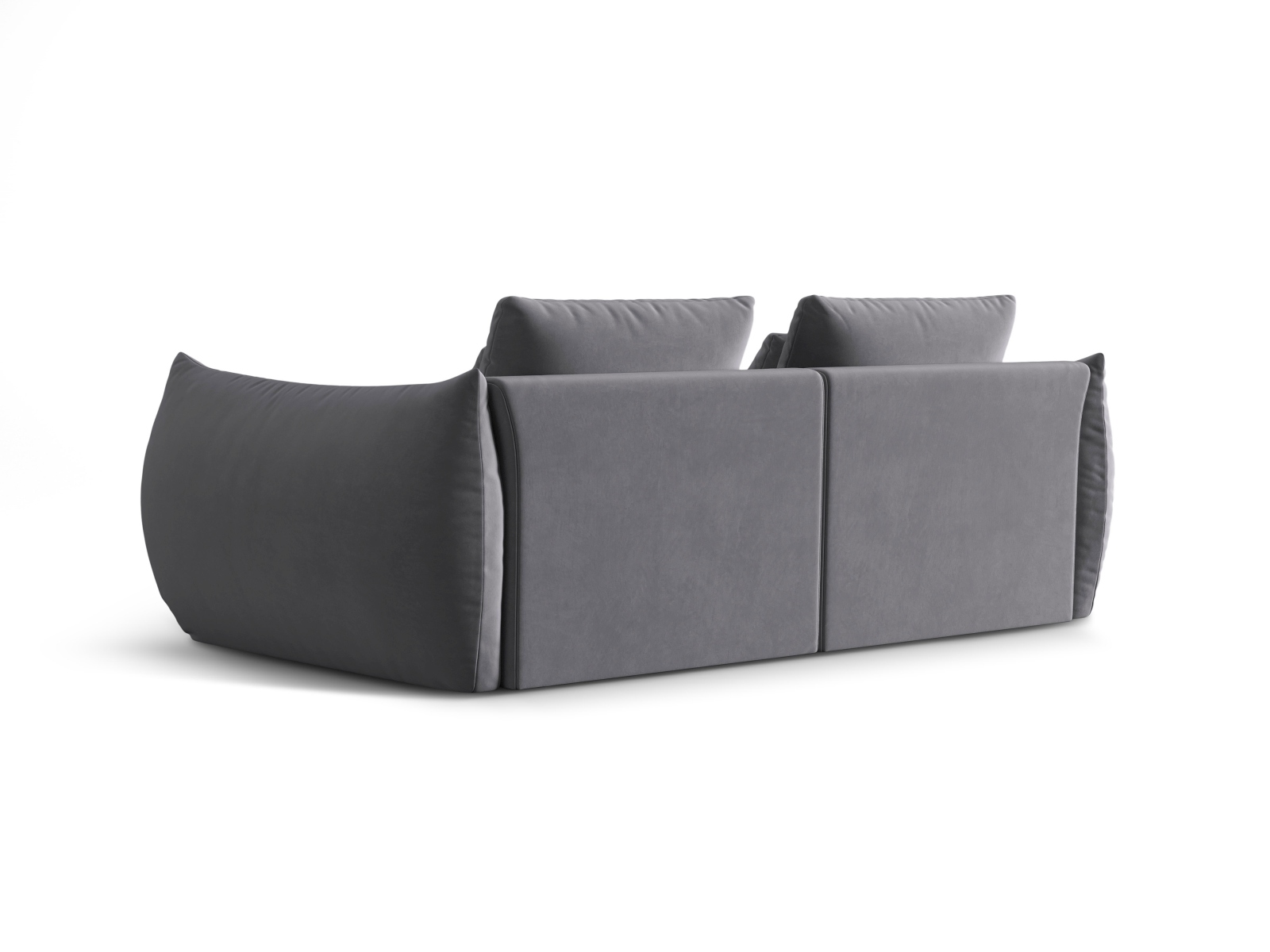 Micadoni Sofa Bloom 3-Sitzer Samt Dunkelgrau