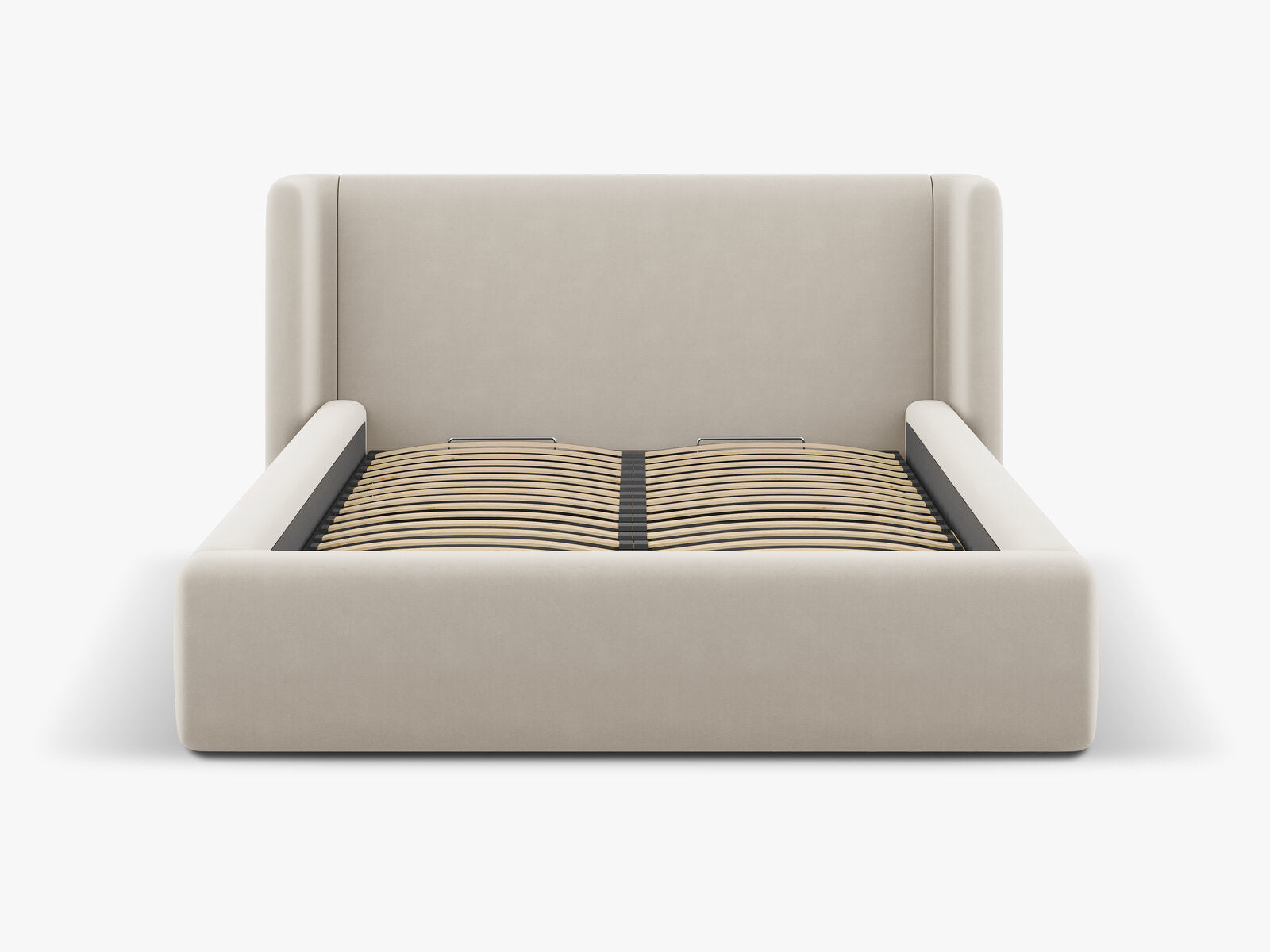 Micadoni Bett Jolene Samt Dunkelbeige 140x200