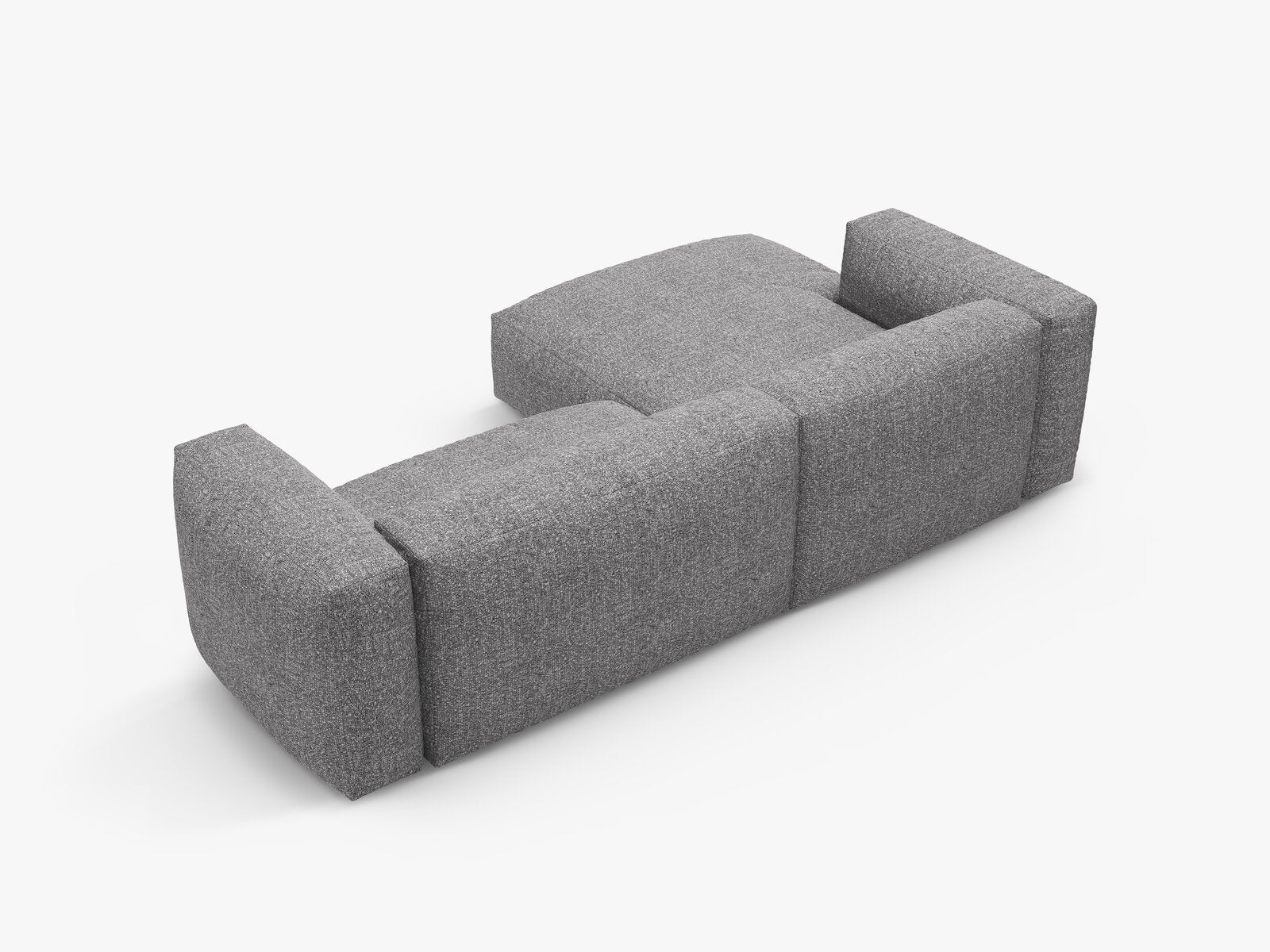 Micadoni Martina Ecksofa 4-Sitzer mit Schlaffunktion Links Boucle Monet Graphit
