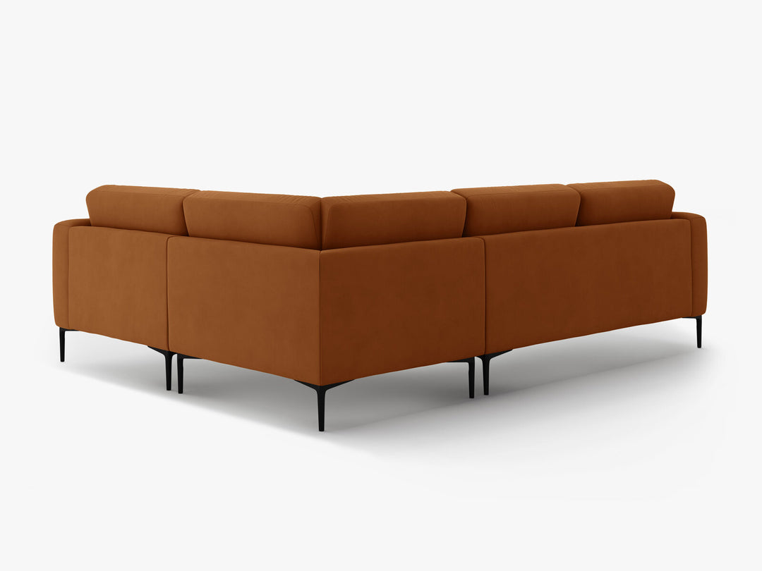 Micadoni Ecksofa Bemy 4-Sitzer Rechts Samt Terrakotta