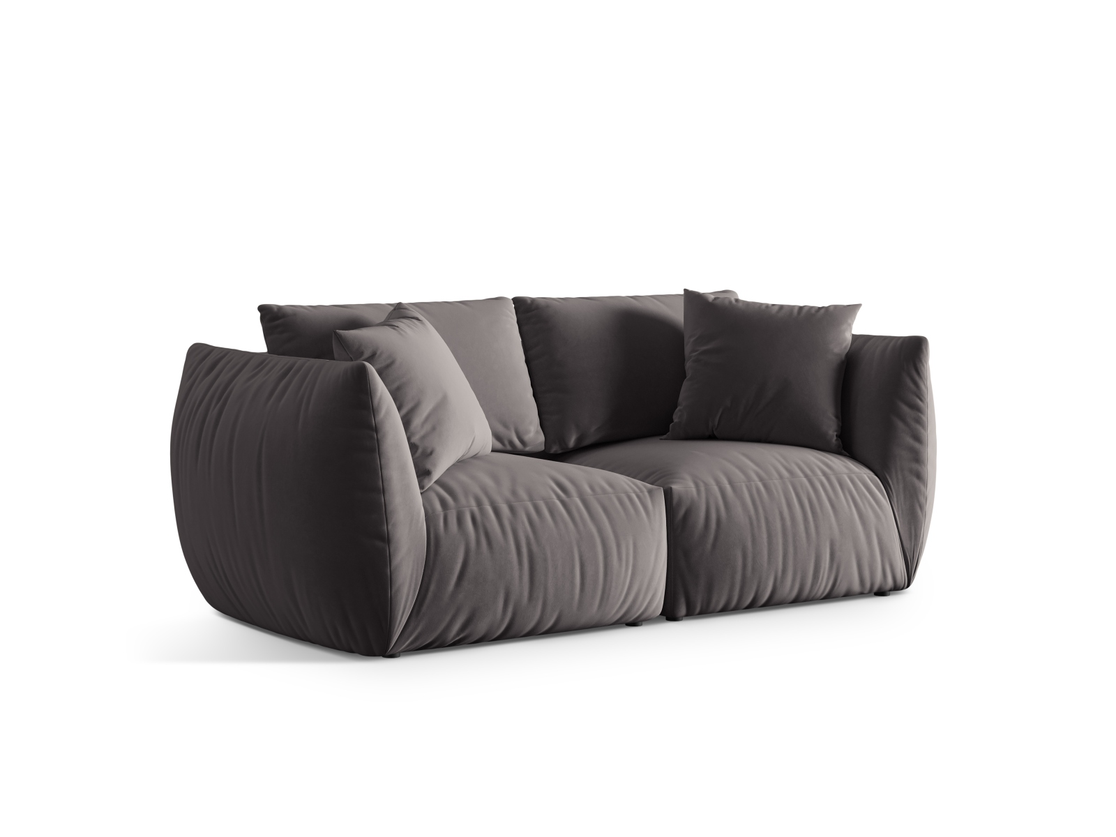 Micadoni Sofa Chris 3-Sitzer Samt Dunkelgrau
