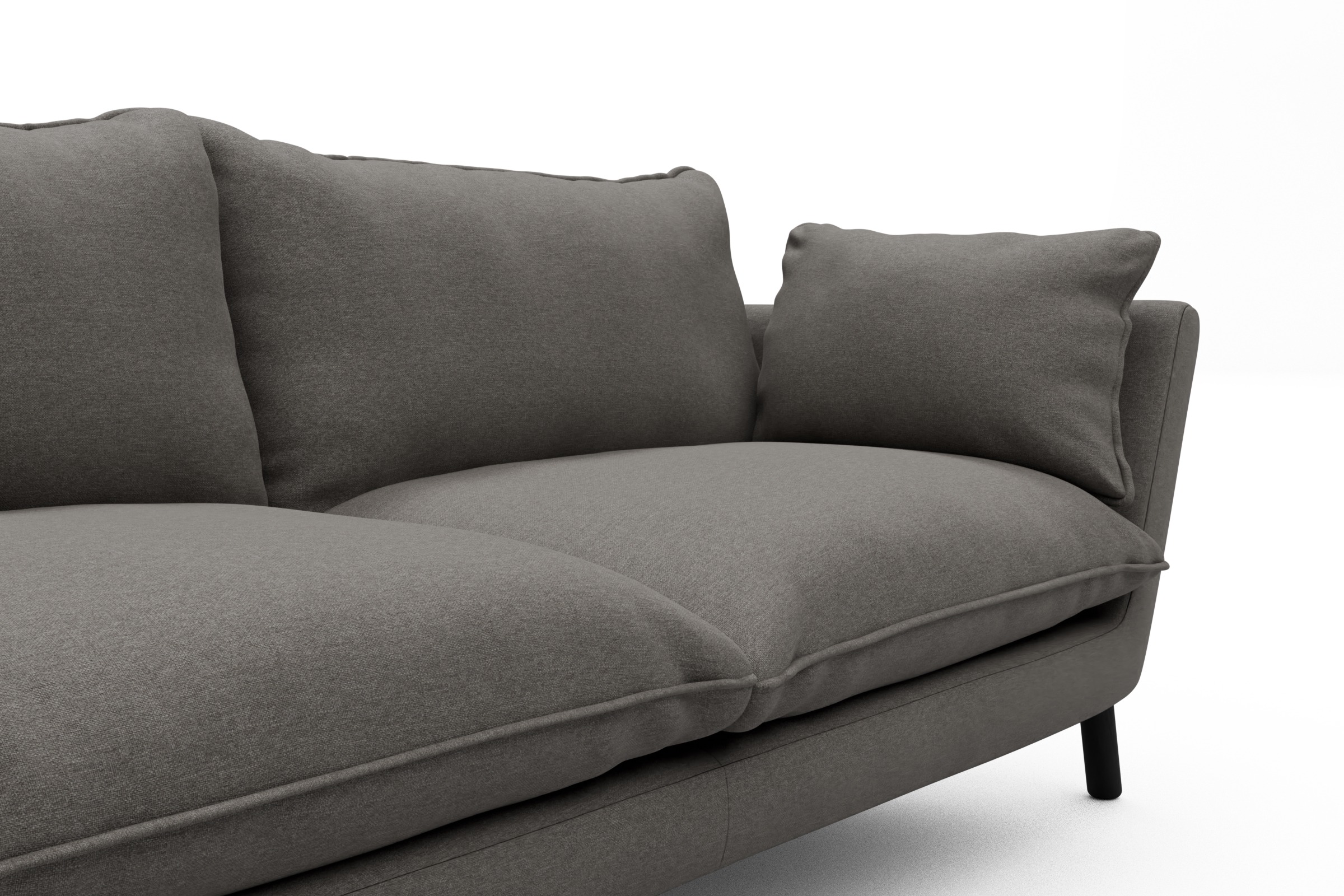 Sofa Emil PREMIUM 2-Sitzer Beinfarbe Eiche Schwarz Satya-Taupe