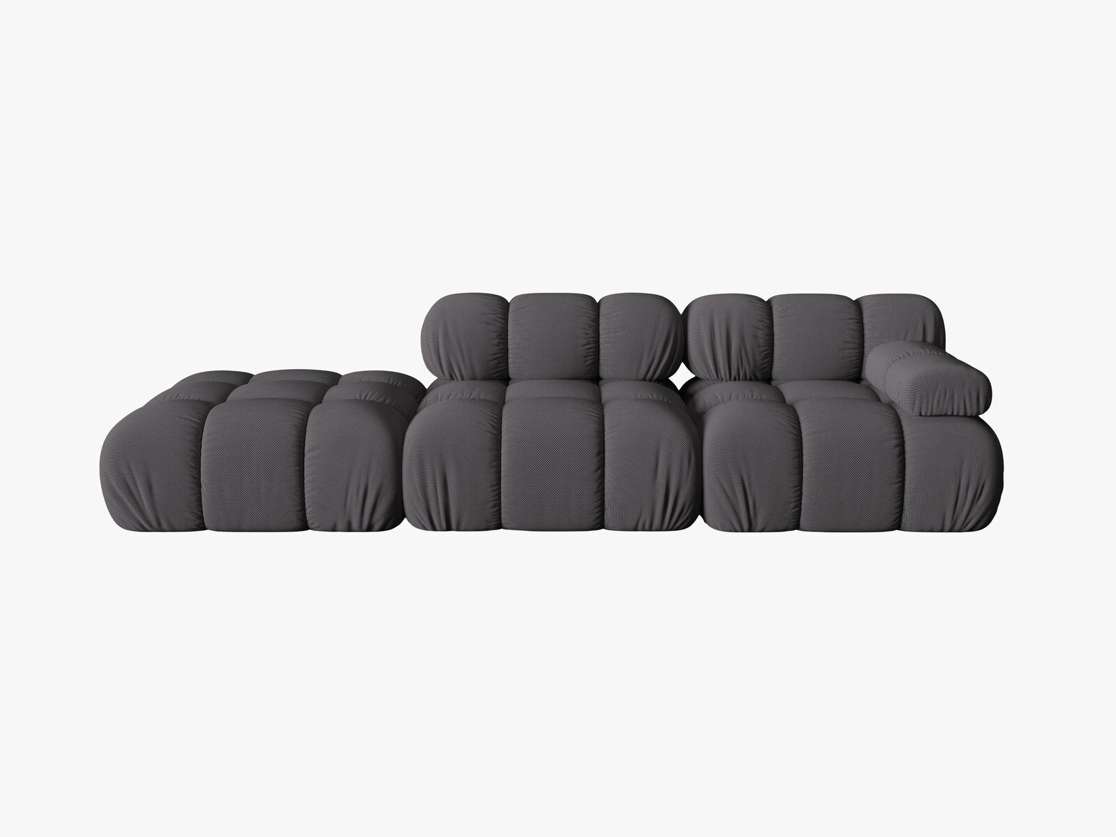 Micadoni Modulares Sofa Bellis 4-Sitzer Links 3D-Stoff Sonic Espresso