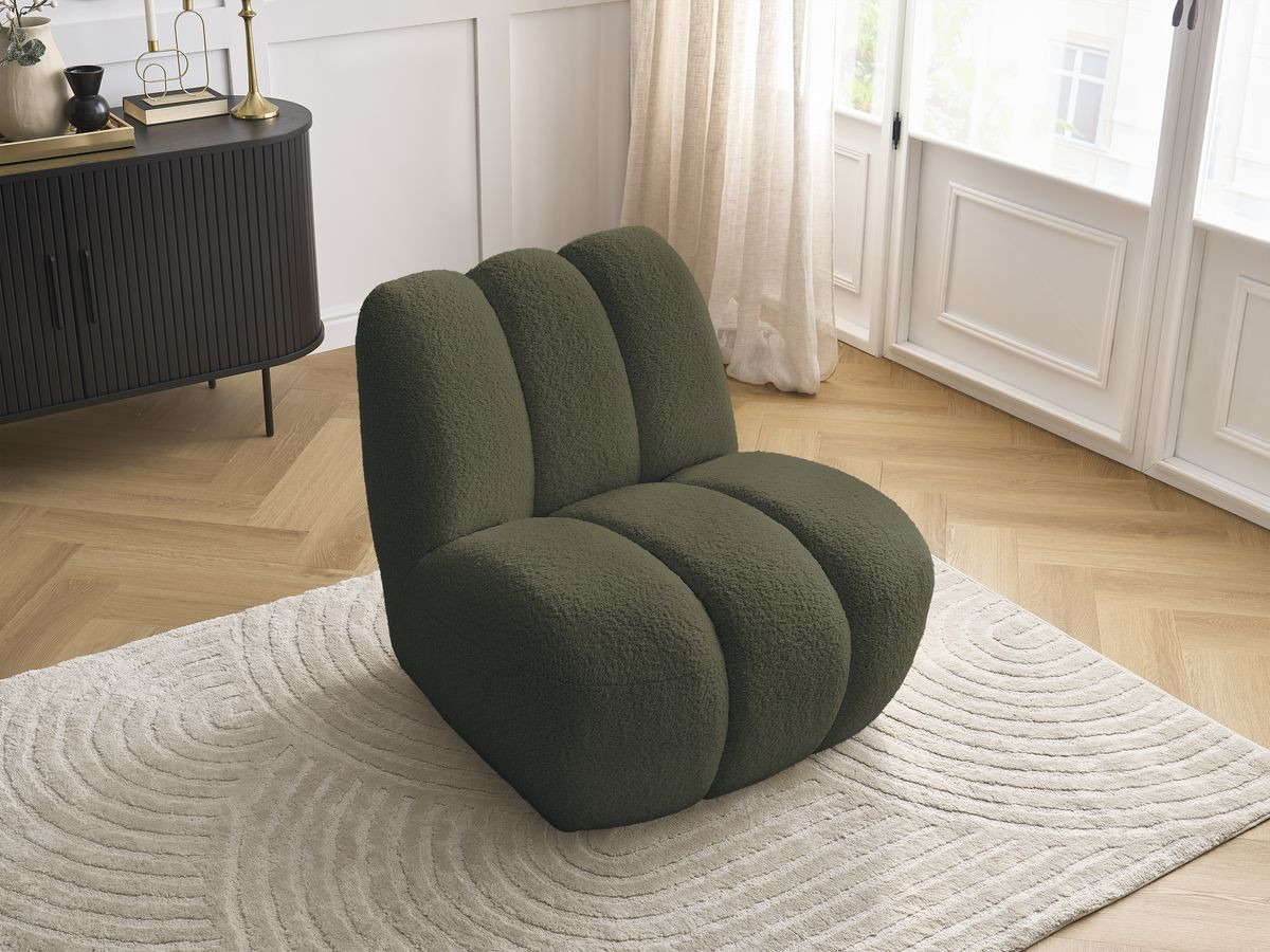 Bobochic Janissaire Sessel 81 × 90 cm Bouclé-Stoff Grün
