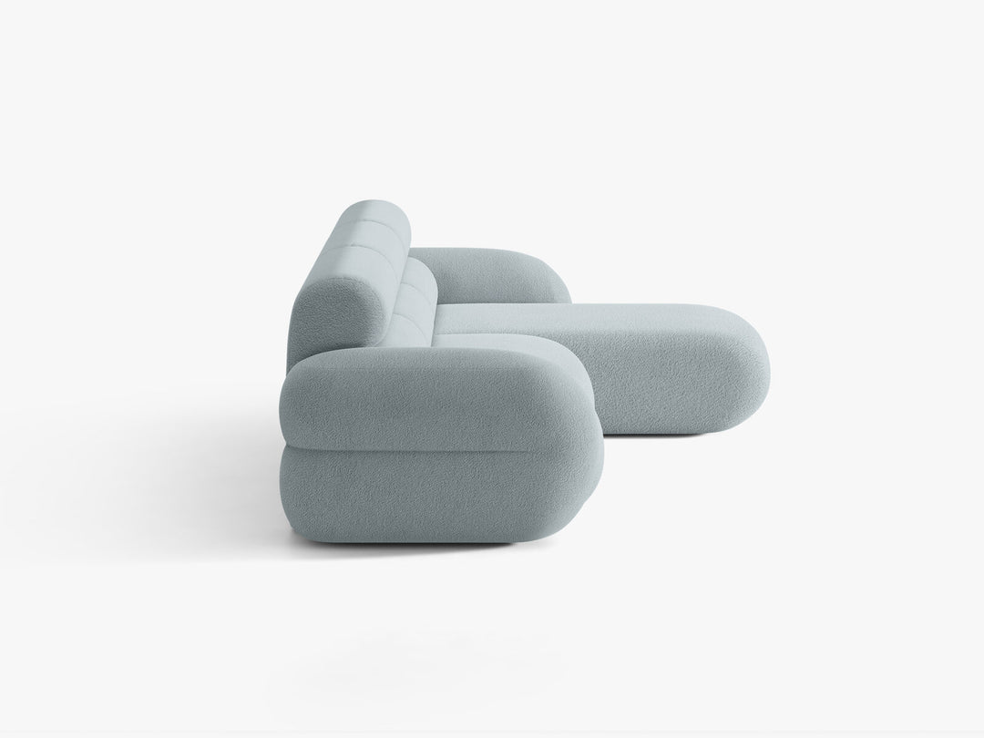 Micadoni Neo Ecksofa 4-Sitzer Rechts Boucle Baloo Hellblau