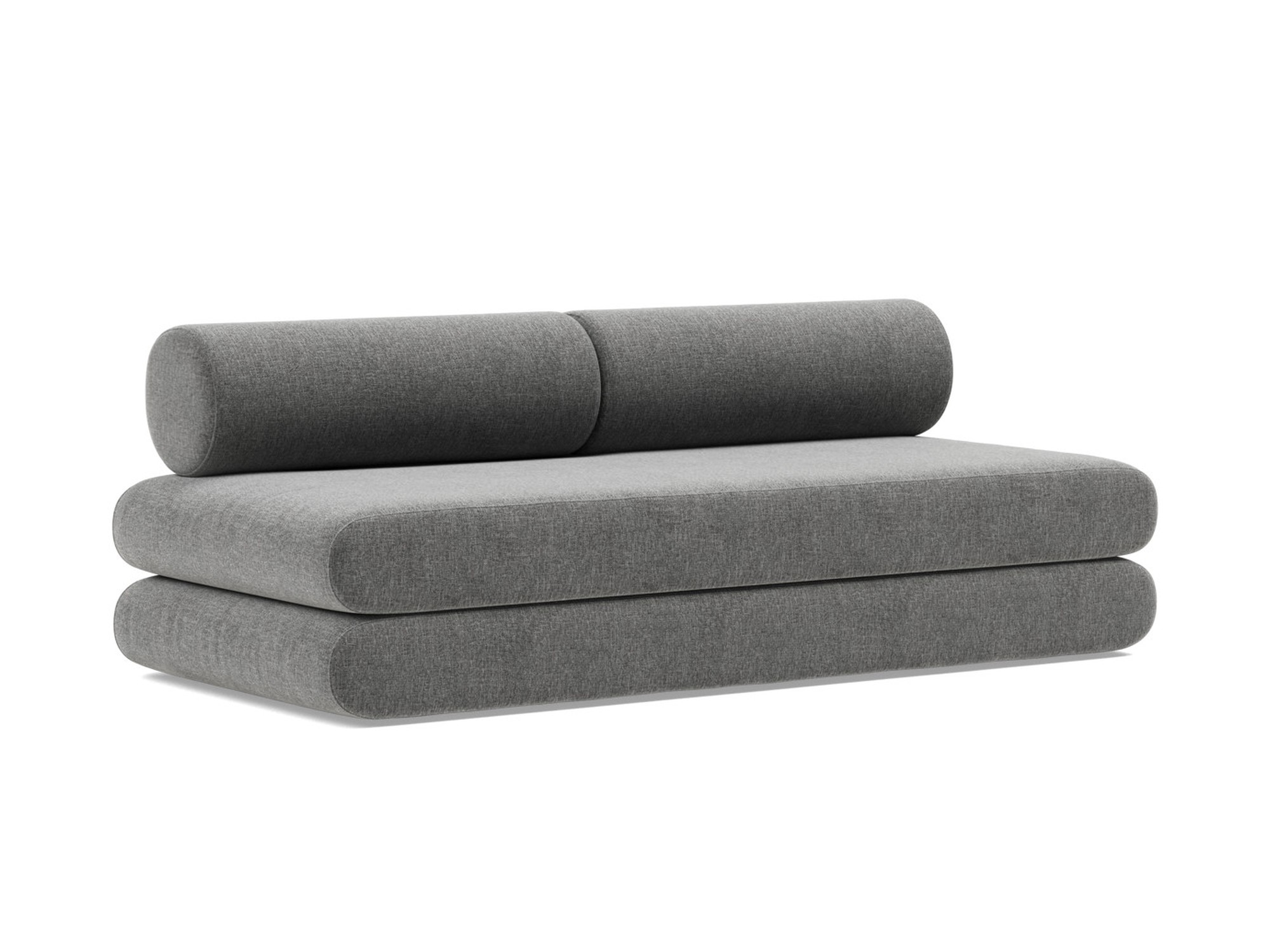Tagesbett Circlus mit Rückenrollen Strukturierter Stoff Twist 563-Charcoal