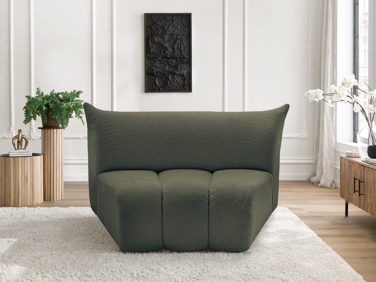 Bobochic Azra Sofamodul 1-Sitzer Bouclé-Stoff Grün