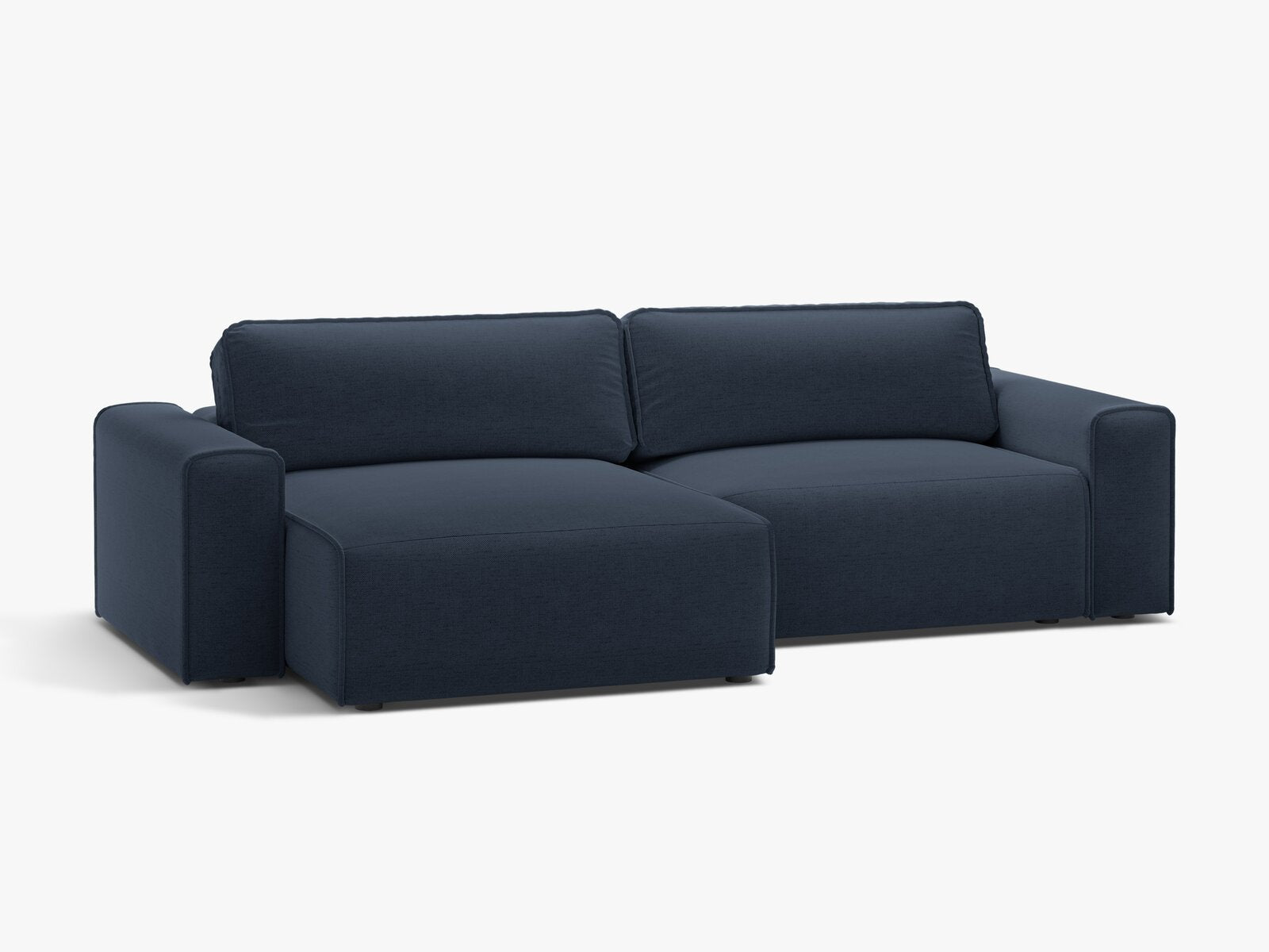 Micadoni Ecksofa Victor 3-Sitzer mit Schlaffunktion Links Strukturierter Stoff Königsblau