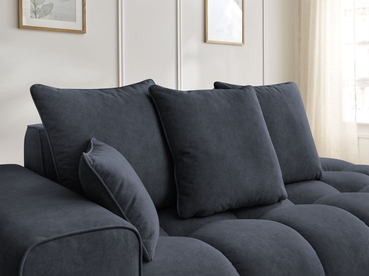 Bobochic Mont-blanc Sofa 4-Sitzer Samt Dunkelblau Armlehne links