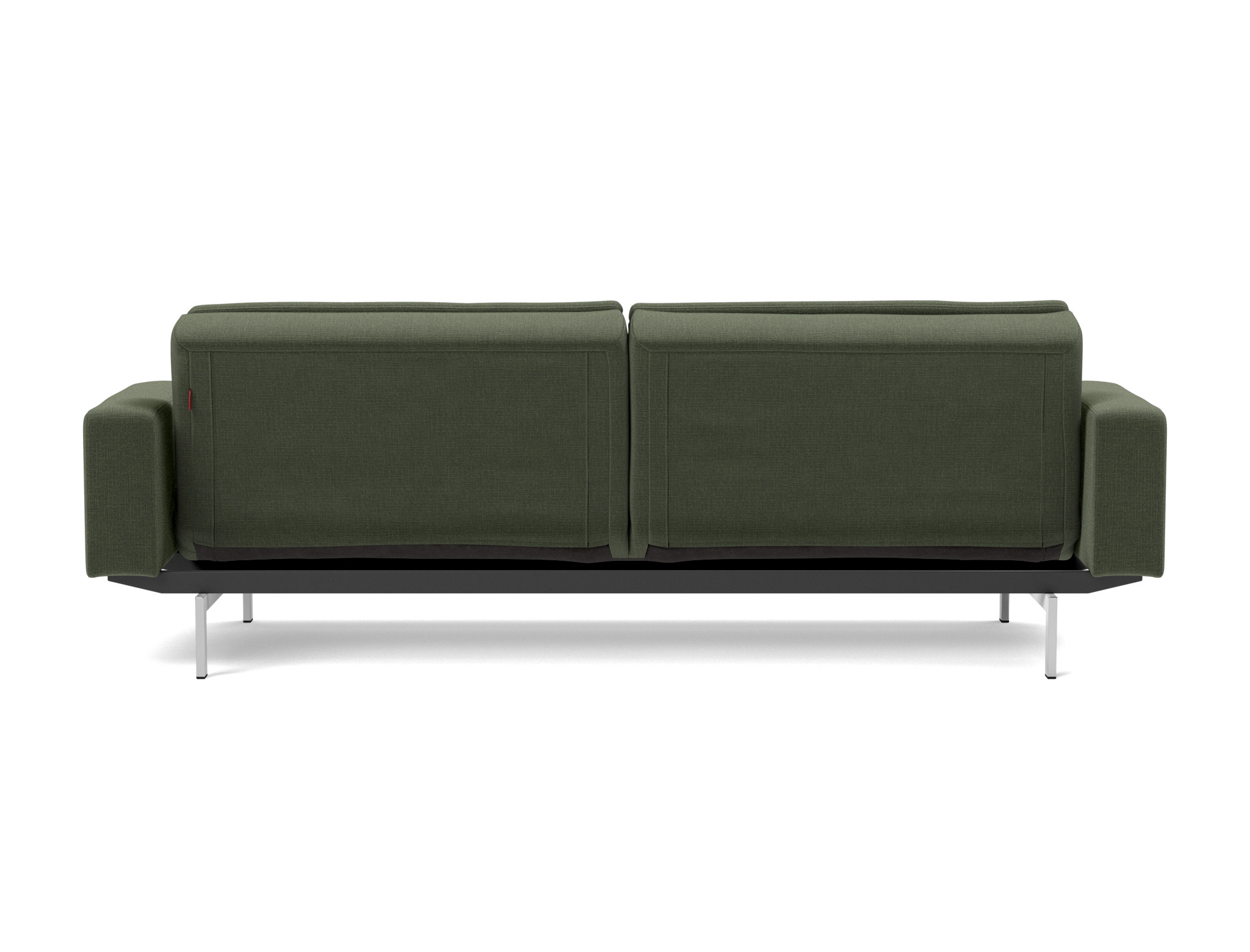 Schlafsofa Dublexo mit Armlehnen Chenille Esina 413-Olive-Green Beine Chrom