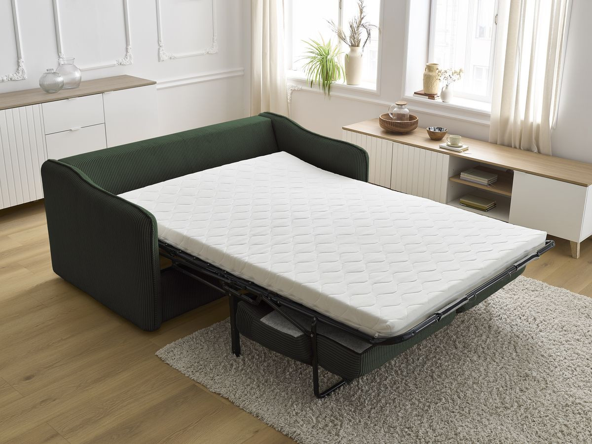 Bobochic Lenny Schlafsofa 3-Sitzer Cordsamt Grün