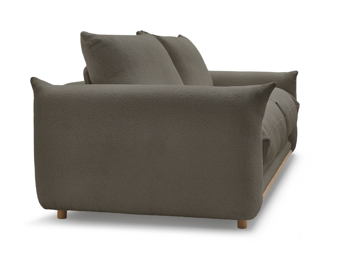 Bobochic Ernest Schlafsofa 3-Sitzer, Liegefläche 190 × 140 / 160 cm Bouclé-Stoff Braun, Liegefläche 140 × 190 cm