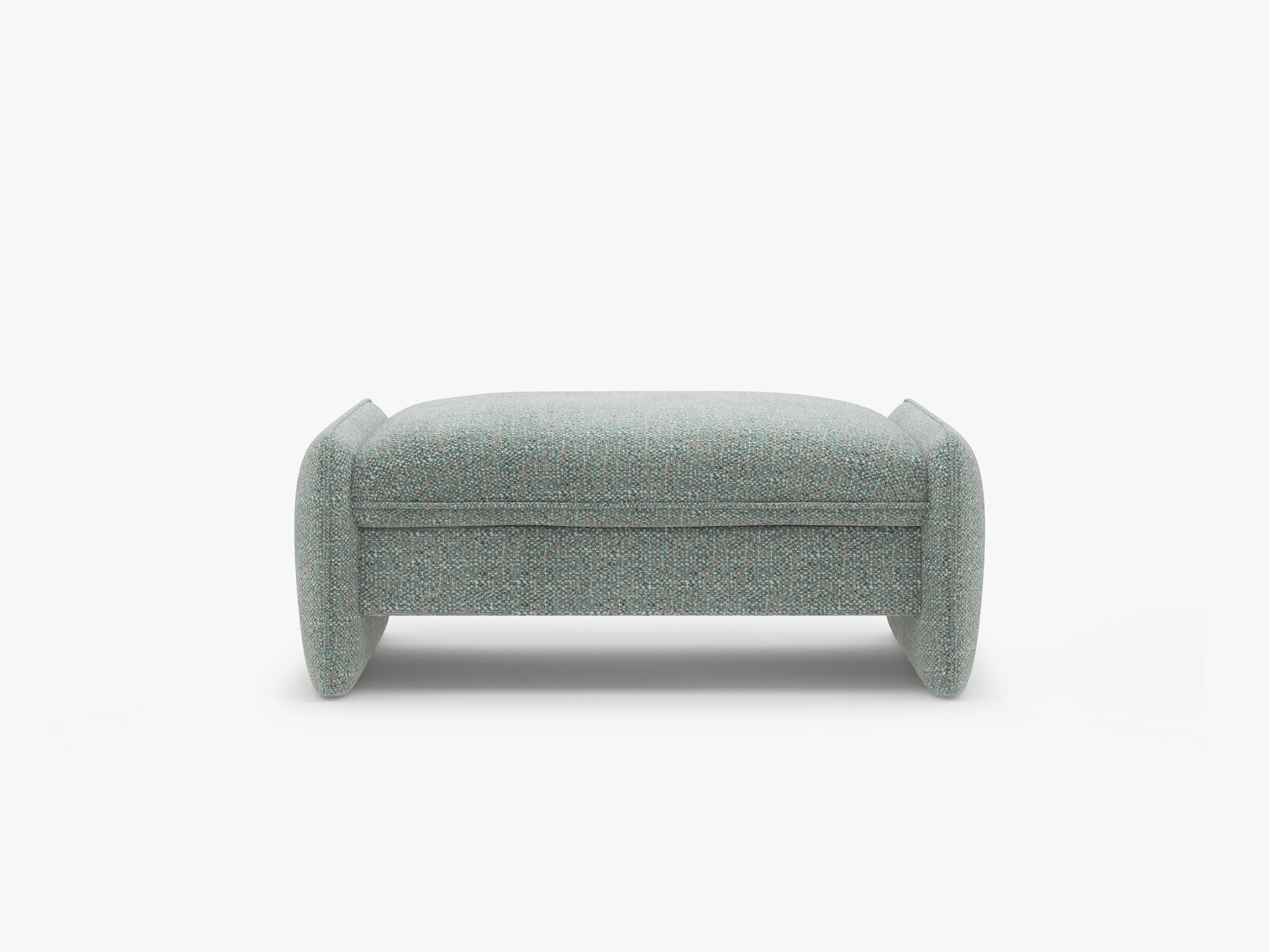 Micadoni Georgia Pouf XL Chenille SILENCIO Gedämpftes Blau
