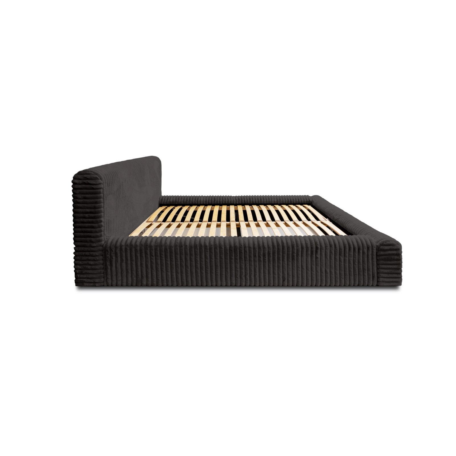 Polsterbett Miloa Softcord mit Fellstruktur 140x200 mit Metallrahmen Vito 18