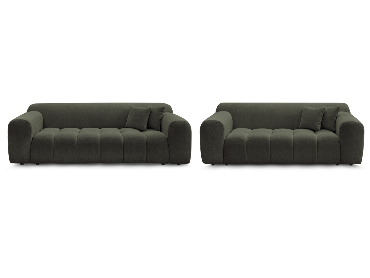 Bobochic Melisse Sofa 5-Sitzer Melange-Stoff Grün