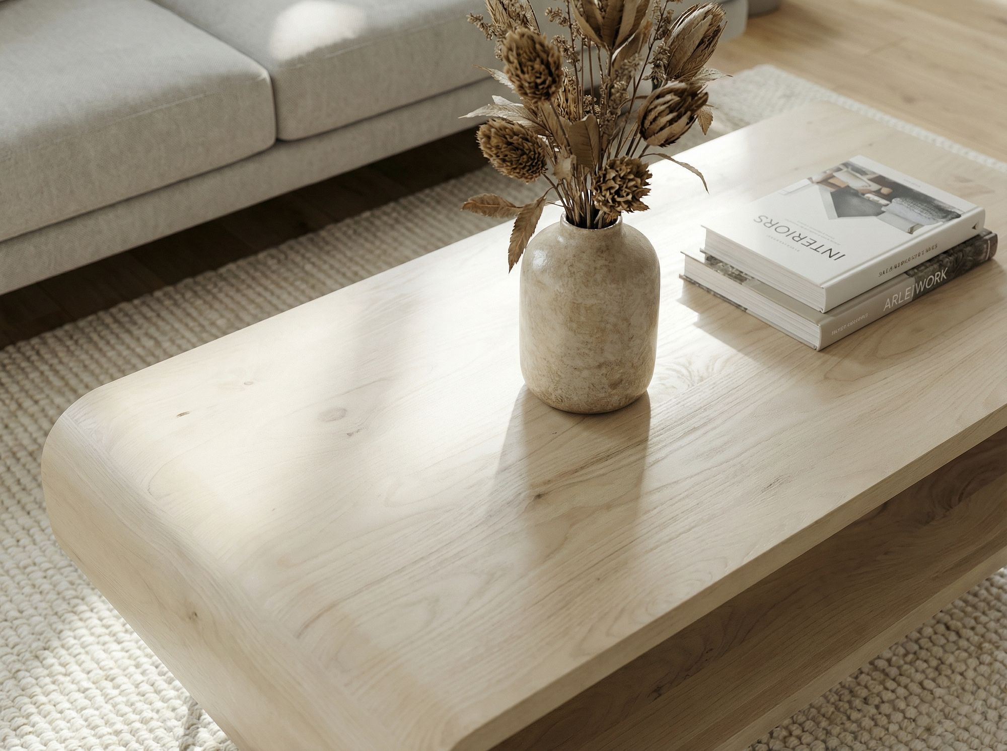 Couchtisch Ramsund Mango Massivholz Weiß 90 × 55 × 30 cm