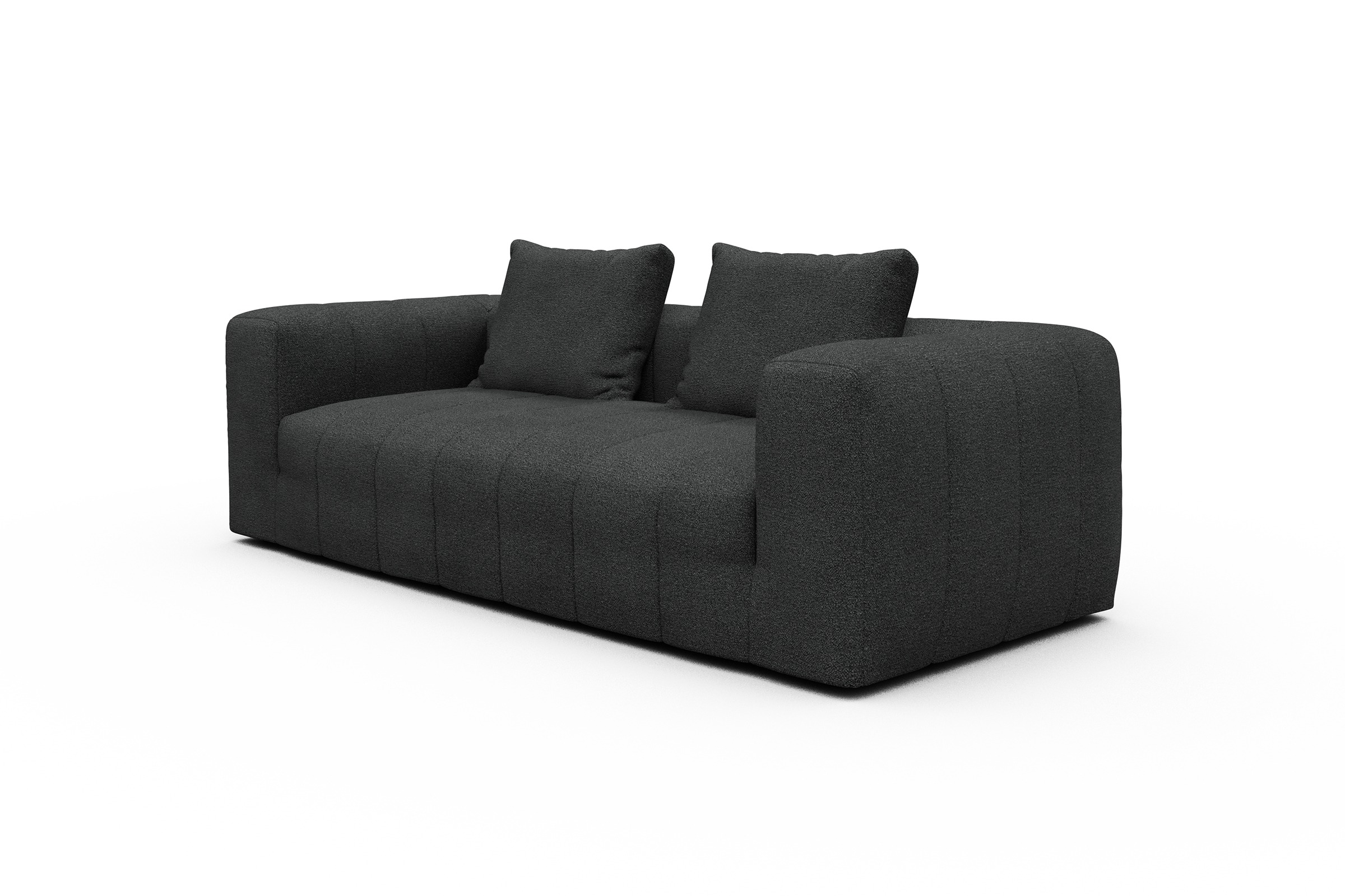 Sofa Hugo 3-Sitzer Boucle-Charcoal