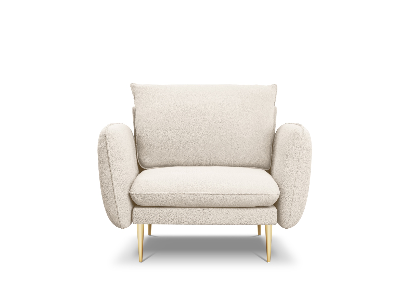 Cosmopolitan Design Sessel Vienna Boucle Ascot Beige Beine Gold