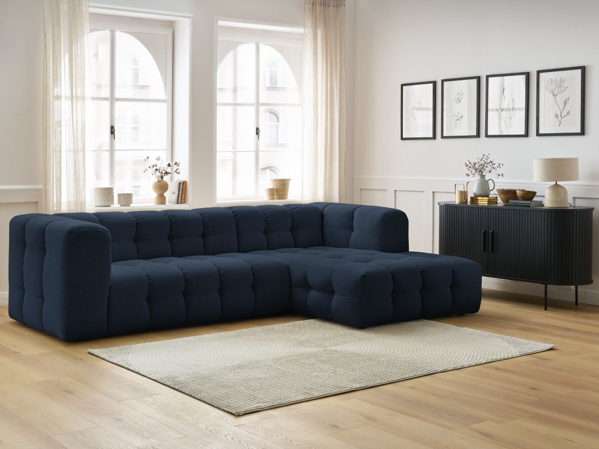 Bobochic Cloud Ecksofa 288 × 184 cm Stoff Dunkelblau Ecke rechts