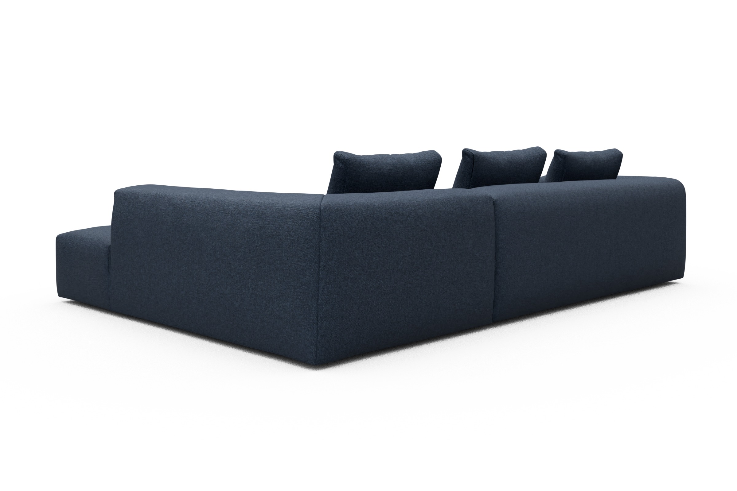 Ecksofa Fred Relax-Ecke rechts mit 2,5-Sitzer Sama-Deep-Blue
