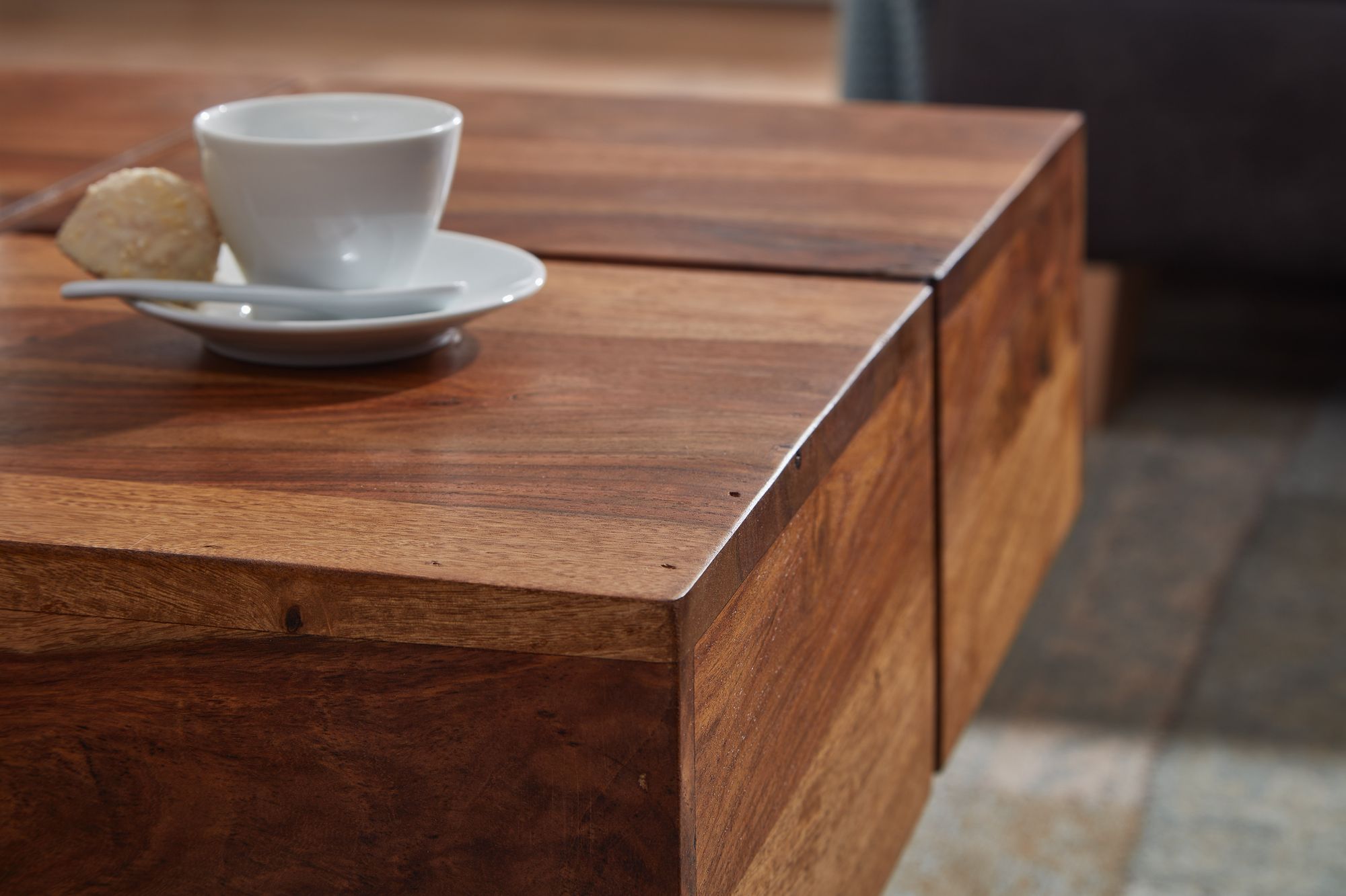 Couchtisch Vestby Massivholz Sheesham 57,5 × 57,5 × 30 cm