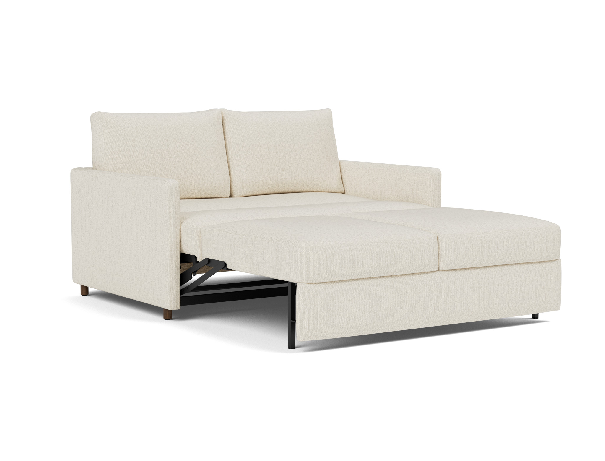 Schlafsofa Neah mit Slim-Armlehnen 140 Boucle Skandi 531-Off-White