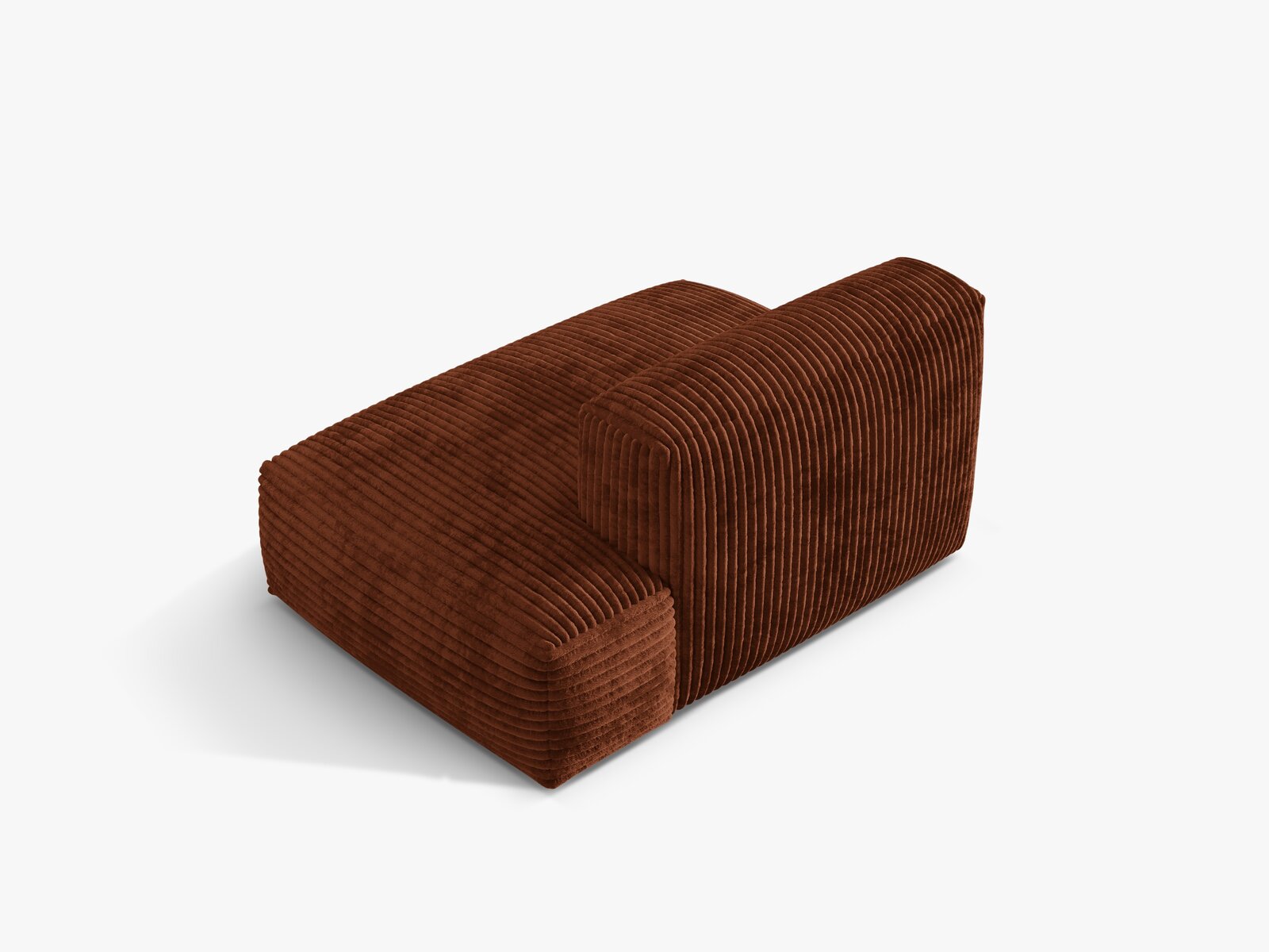 Micadoni Ecksofa-Modul Martina 1-Sitzer Kord Tilia Ziegel Rechts