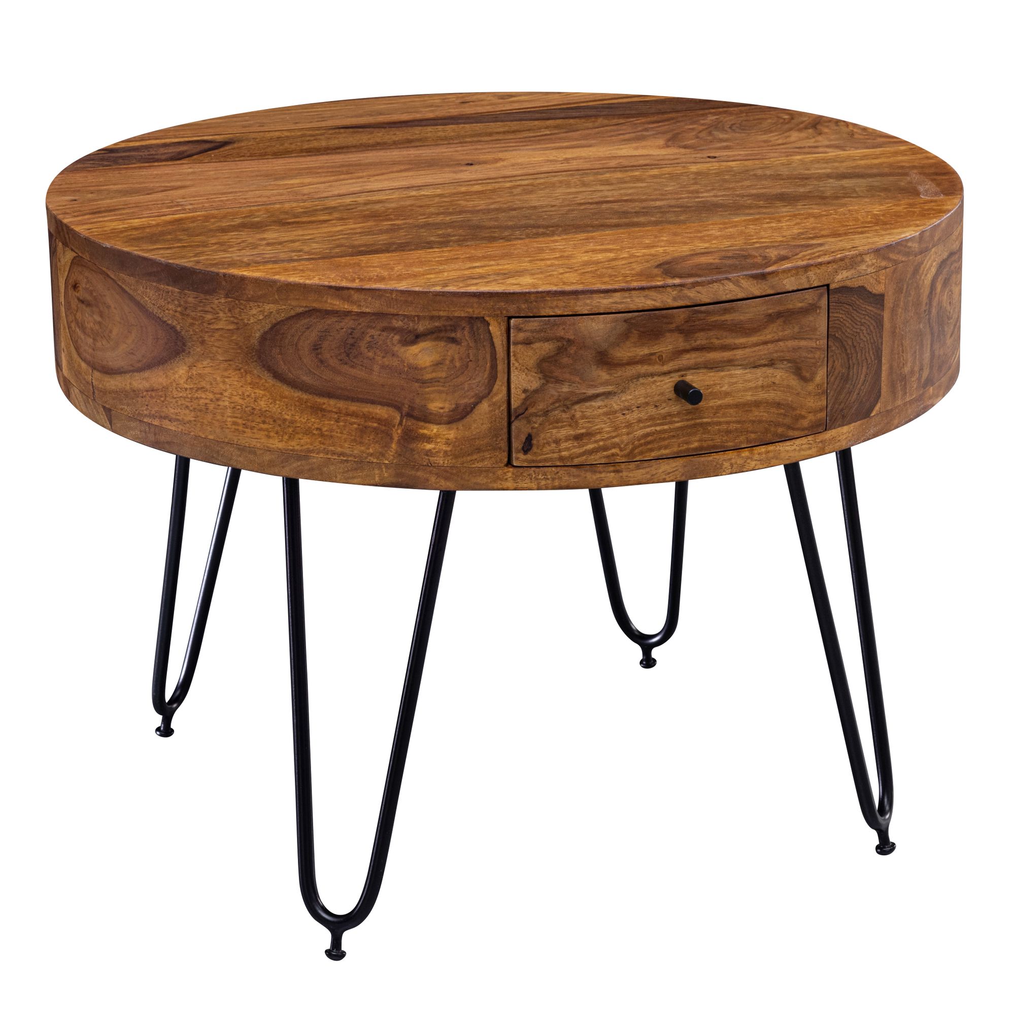 Couchtisch Millinge Sheesham Massivholz Ø 60 cm