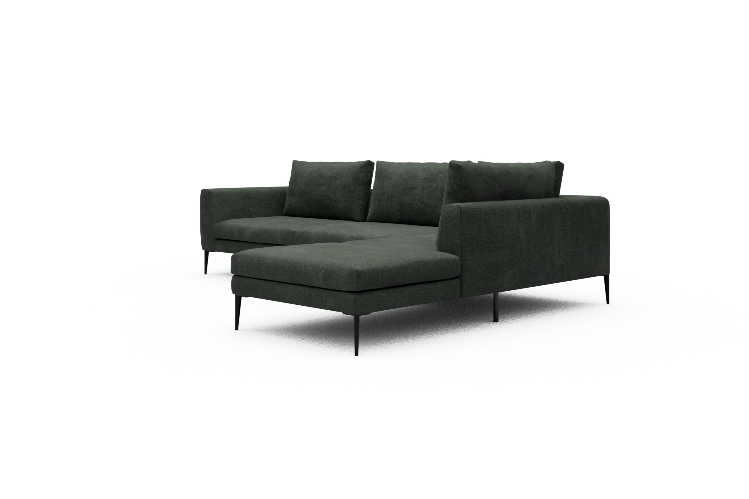 Ecksofa Paul Relax-Ecke links mit 3-Sitzer Aivi-Pine-Green