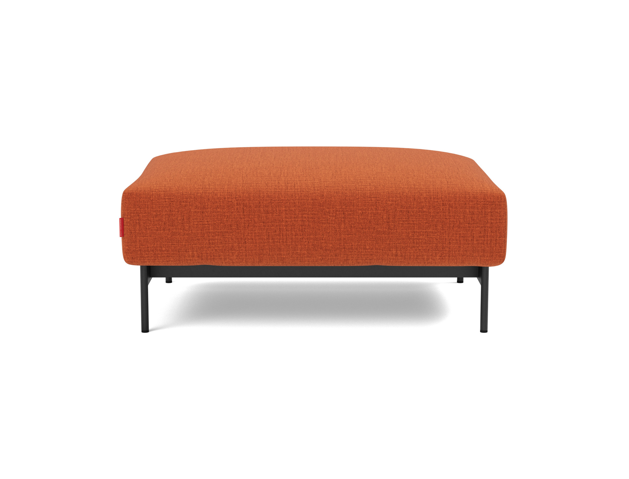 Hocker Malloy Chenille Esina 412-Rust-Orange Beine Schwarzes Metall