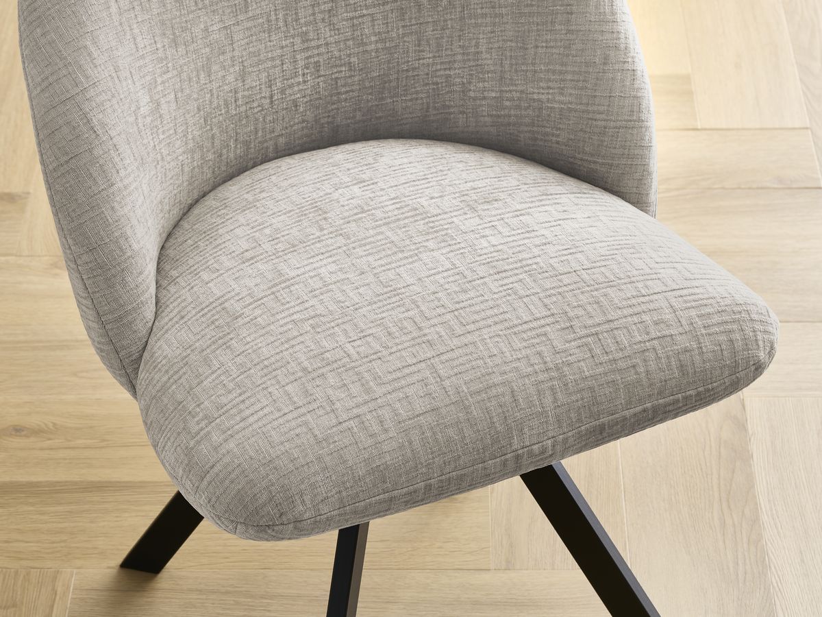 Bobochic Lalie Esszimmerstuhl 4er-Set mit Sternfuß Strukturstoff Beige