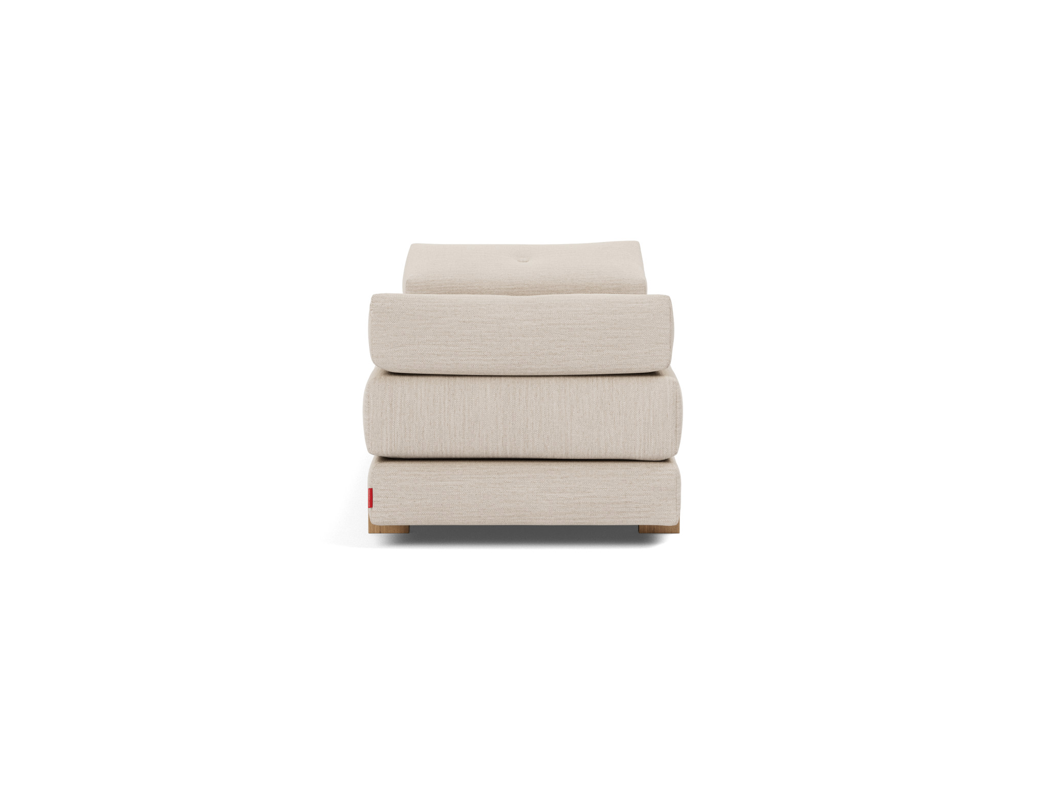 Tagesbett Sigmund Webstoff Blida 612-Sand-Grey Beine Drip Eiche