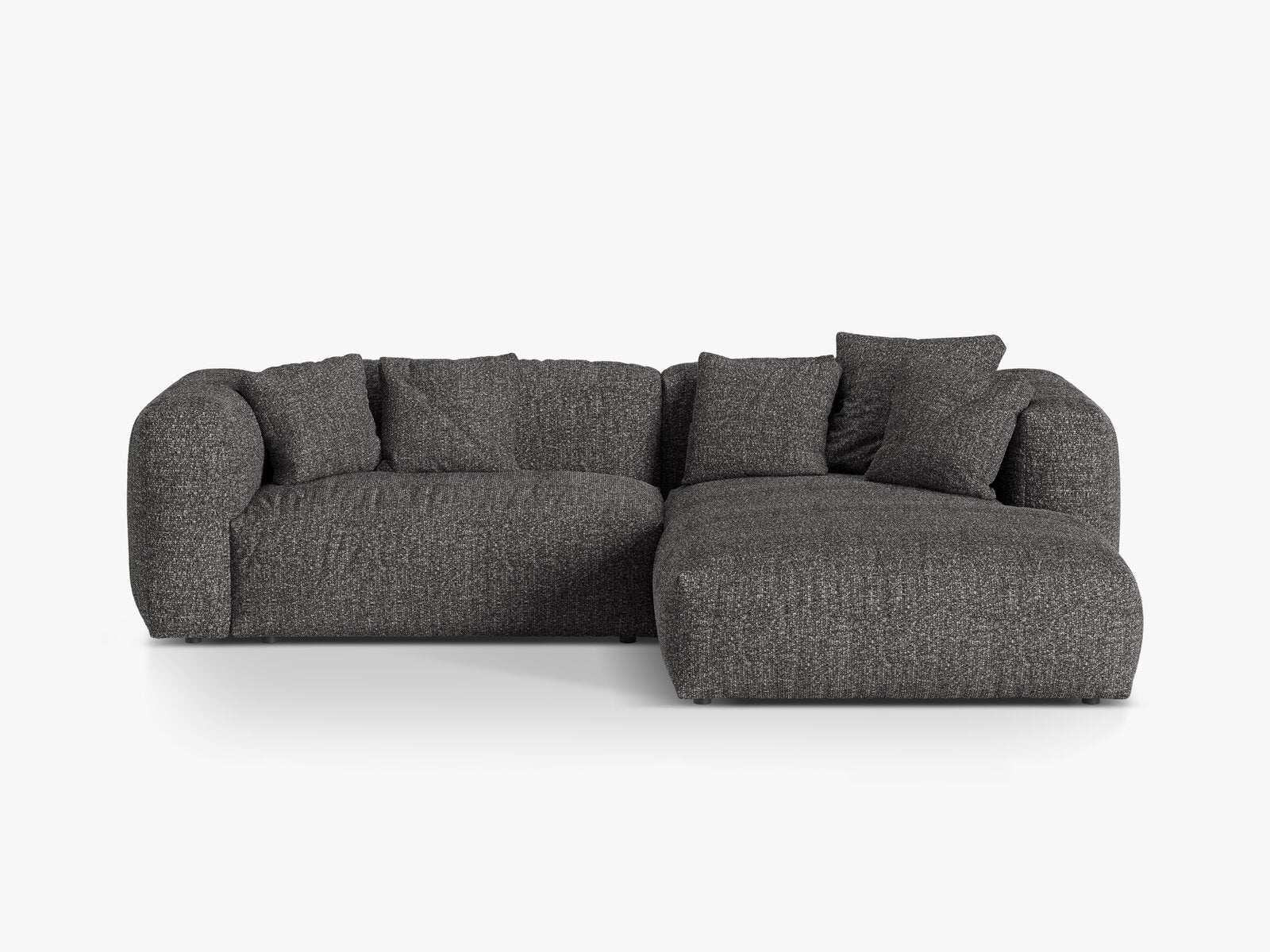 Micadoni Ecksofa Martina 2-Sitzer Rechts Boucle Monet Anthrazit