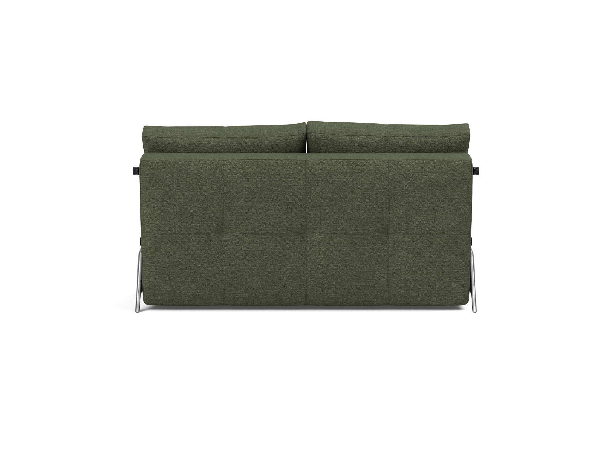 Schlafsofa Cubed 140 Strukturierter Stoff Taura 353-Forest Beine Aluminium