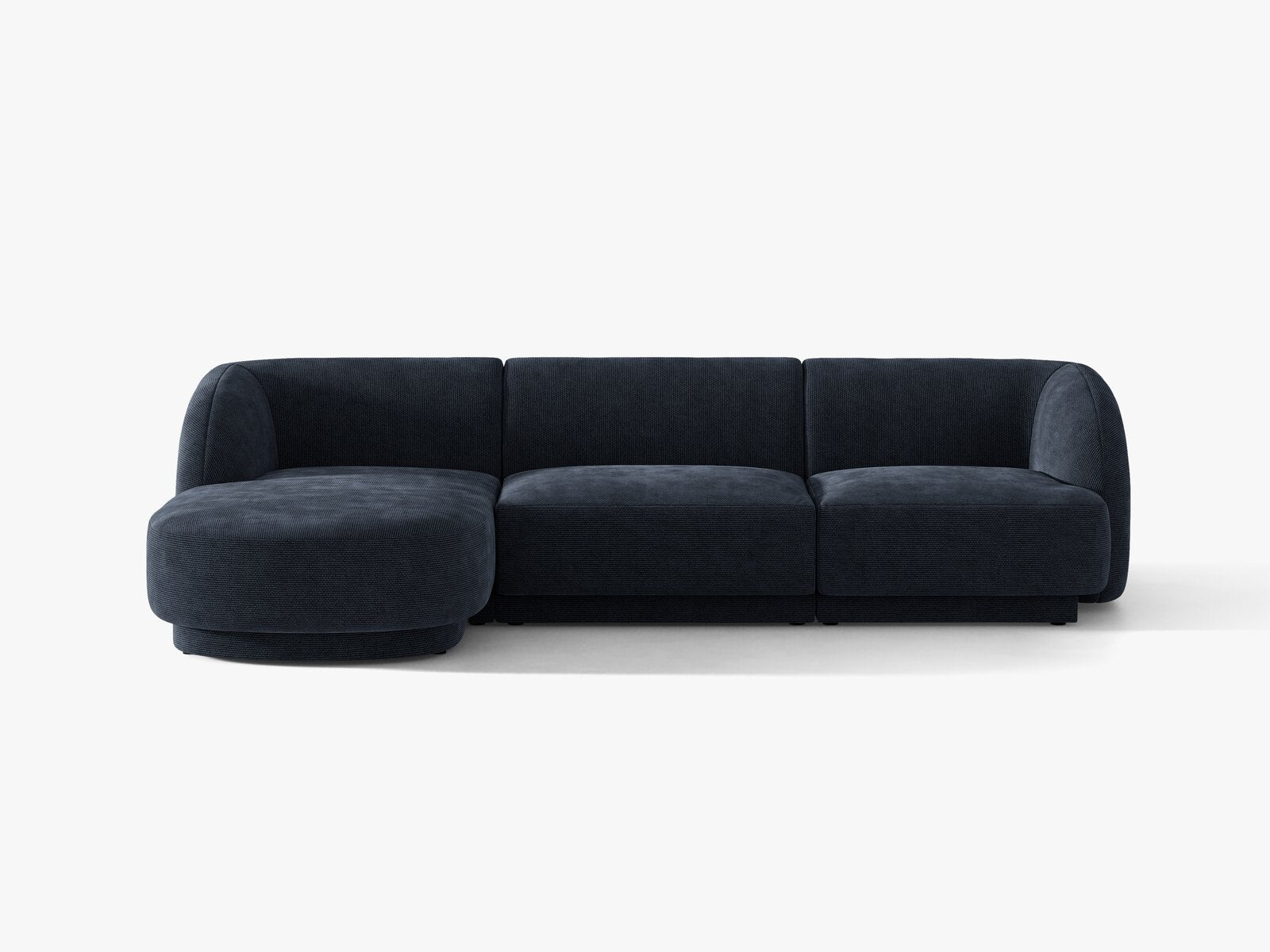 Micadoni Ecksofa Miley 4-Sitzer Chenille Eden Marineblau Links