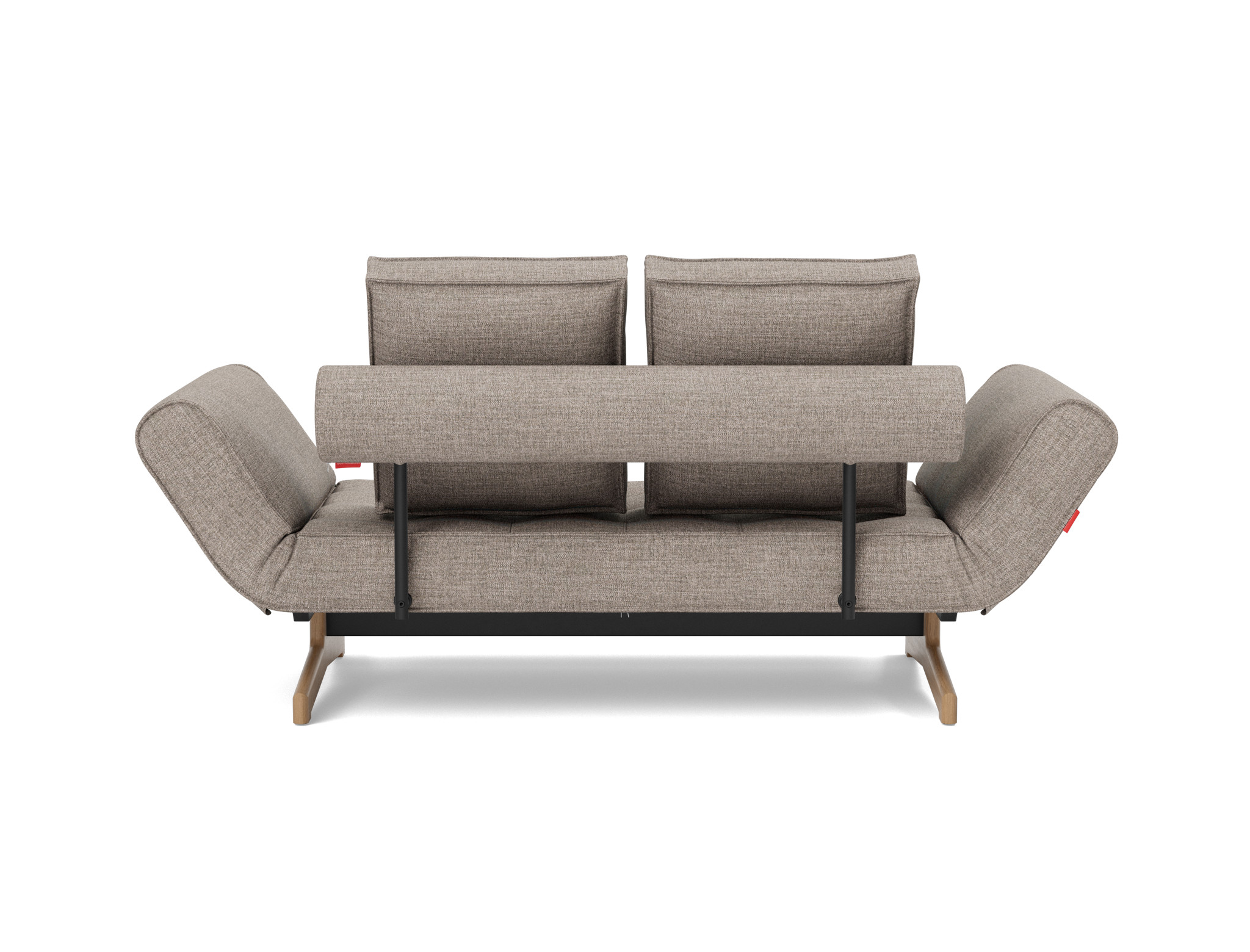 Tagesbett Ghia Chenille Yuveno 472-Warm-Grey Beine Eiche
