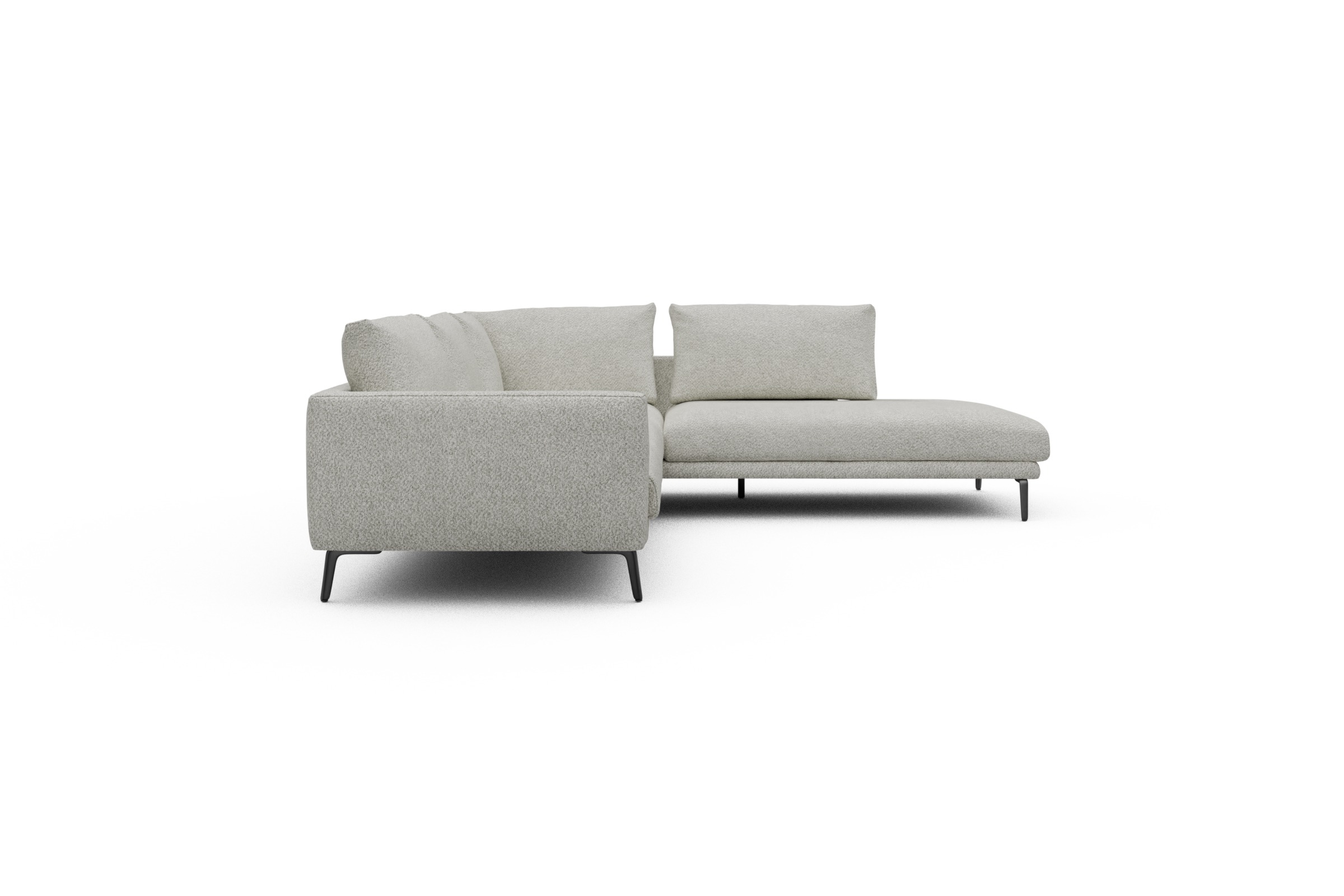 Ecksofa Karl Relax-Ecke rechts mit 2,5-Sitzer Vanora-Warm-Sand
