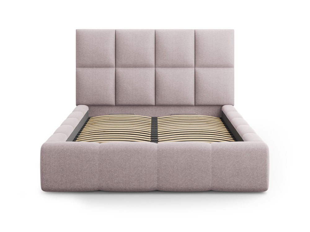 Cosmopolitan Design Stauraumbett mit Kopfteil Livigno 160x200 Strukturierter Stoff Solid Rosa
