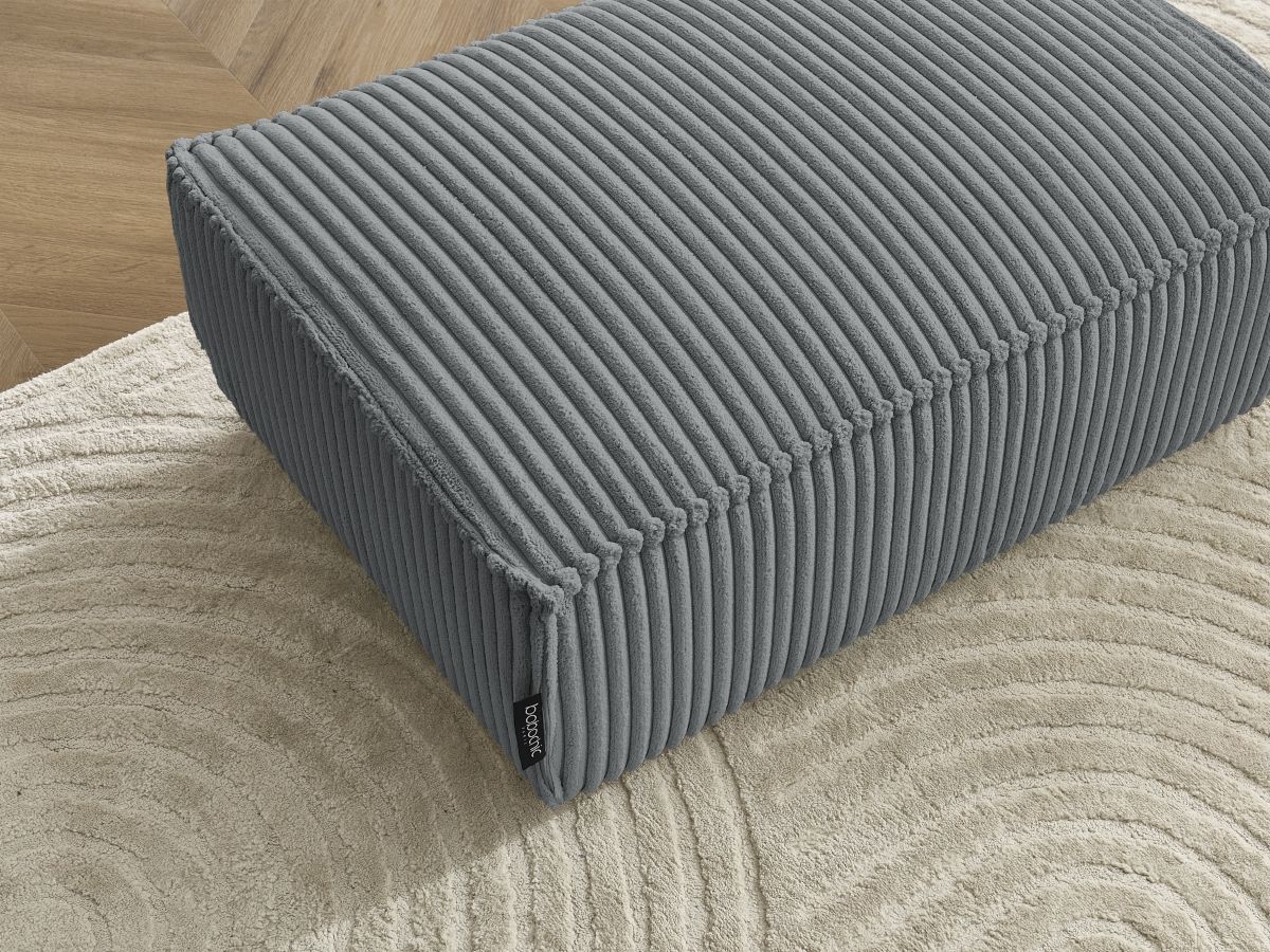 Bobochic Chelsea Pouf Breitcord weich Dunkelgrau