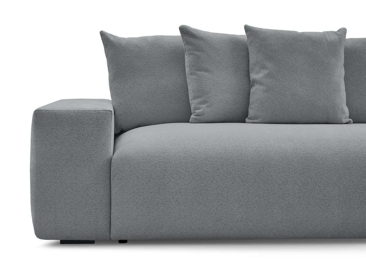 Bobochic Voltaire Schlafsofa 4-Sitzer mit Bettkasten und Pouf Melange-Stoff Dunkelgrau