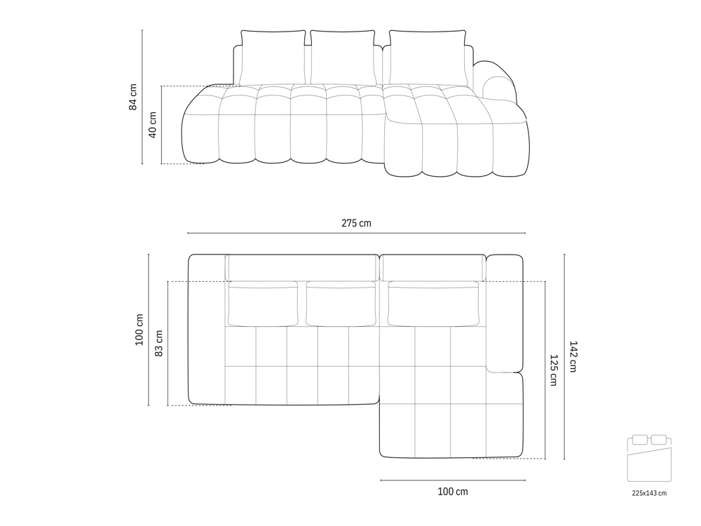 Cosmopolitan Design Ecksofa Linz 3-Sitzer offen mit Schlaffunktion Samt Vogue Grün Rechts