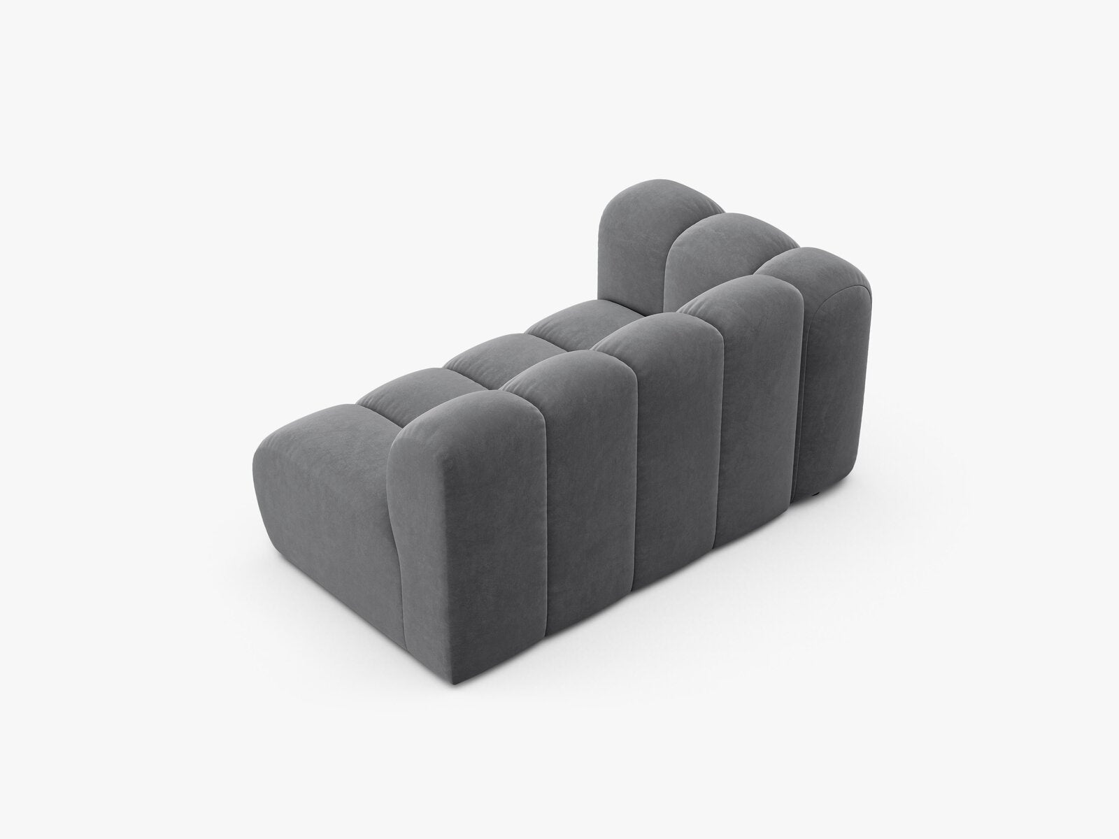 Micadoni Modul Lupine 2-Sitzer Links Samt Salvador Grau
