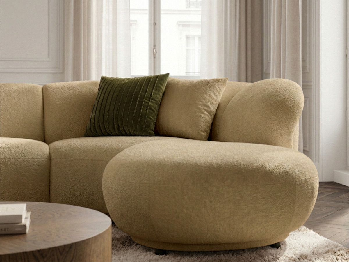 Bobochic Nora Ecksofa Chenille Hellbraun Ecke rechts